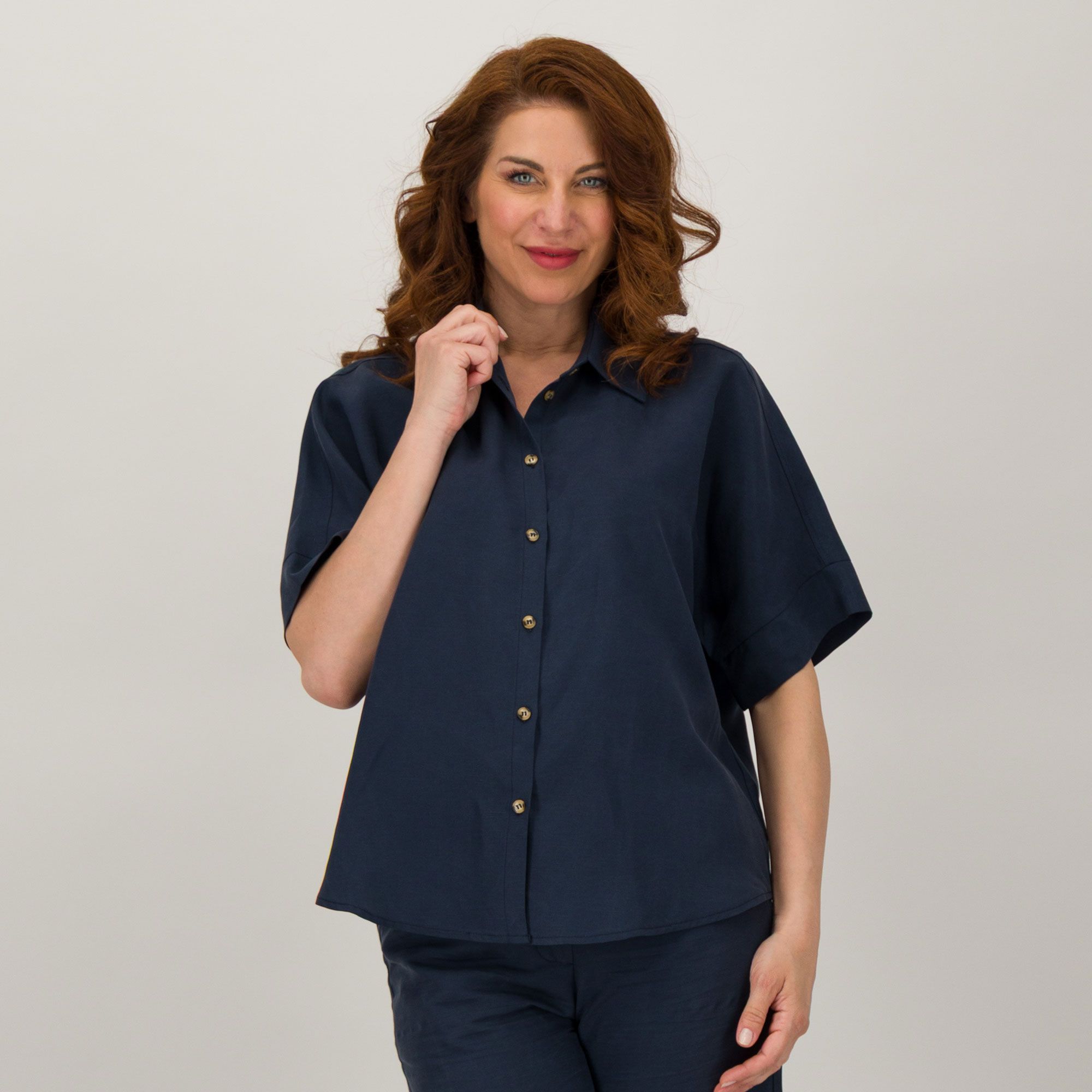 SottoMarino Camicia in lino e lyocell con manica al gomito