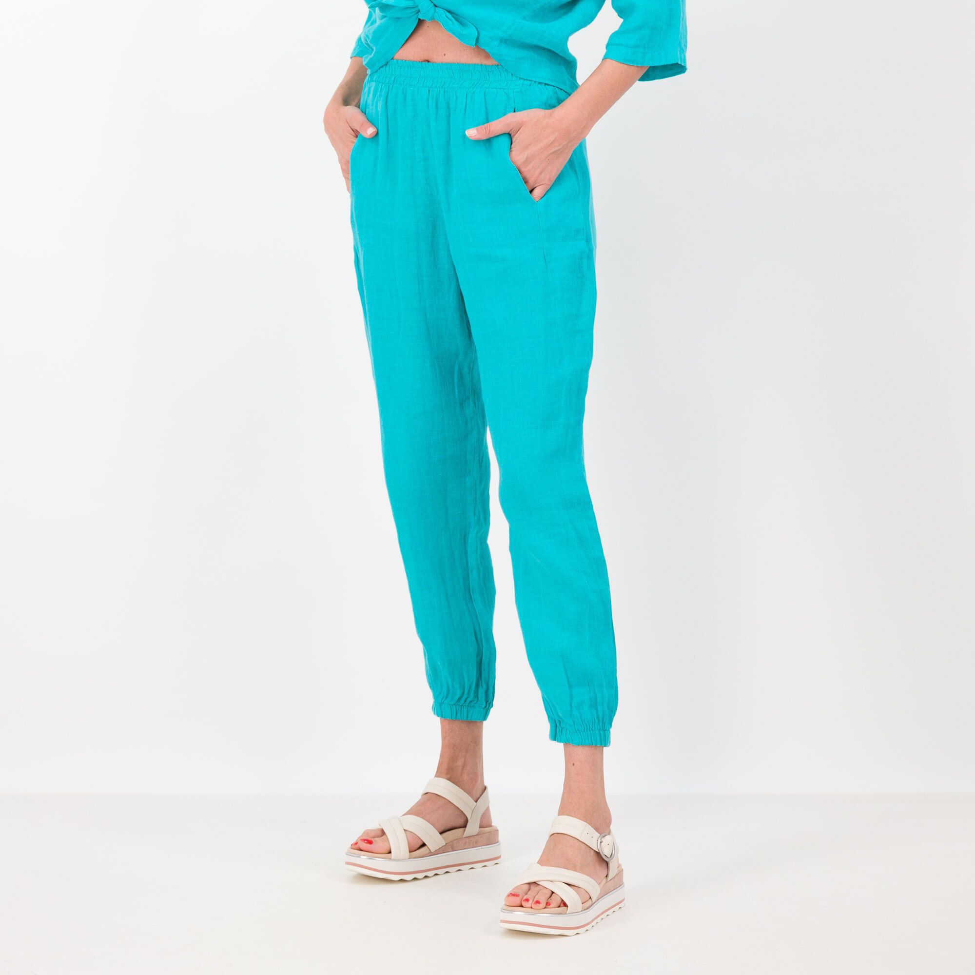 QVC Studio 19 Pantaloni jogger in lino