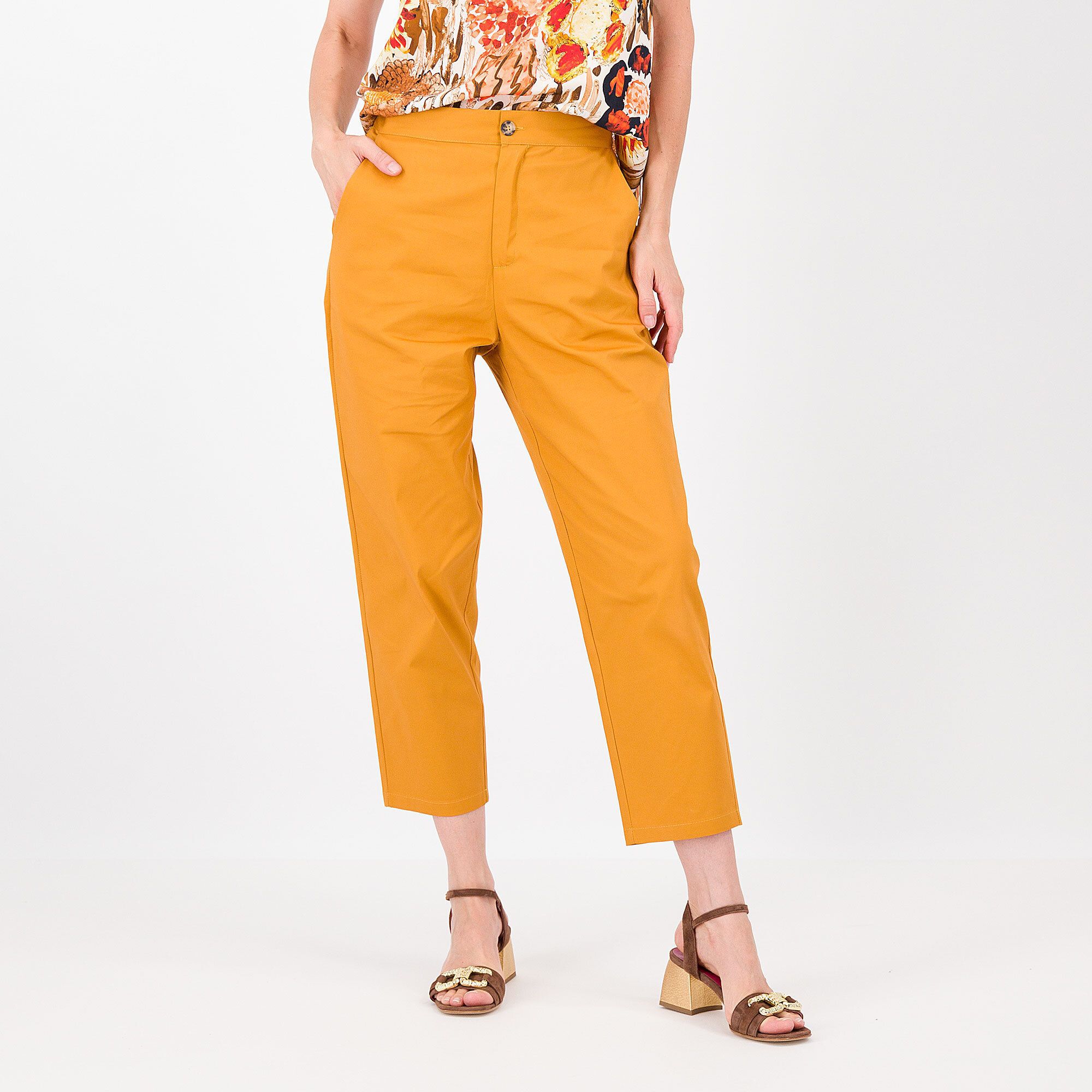 QVC Olly Doo Pantaloni a carota in gabardina di cotone