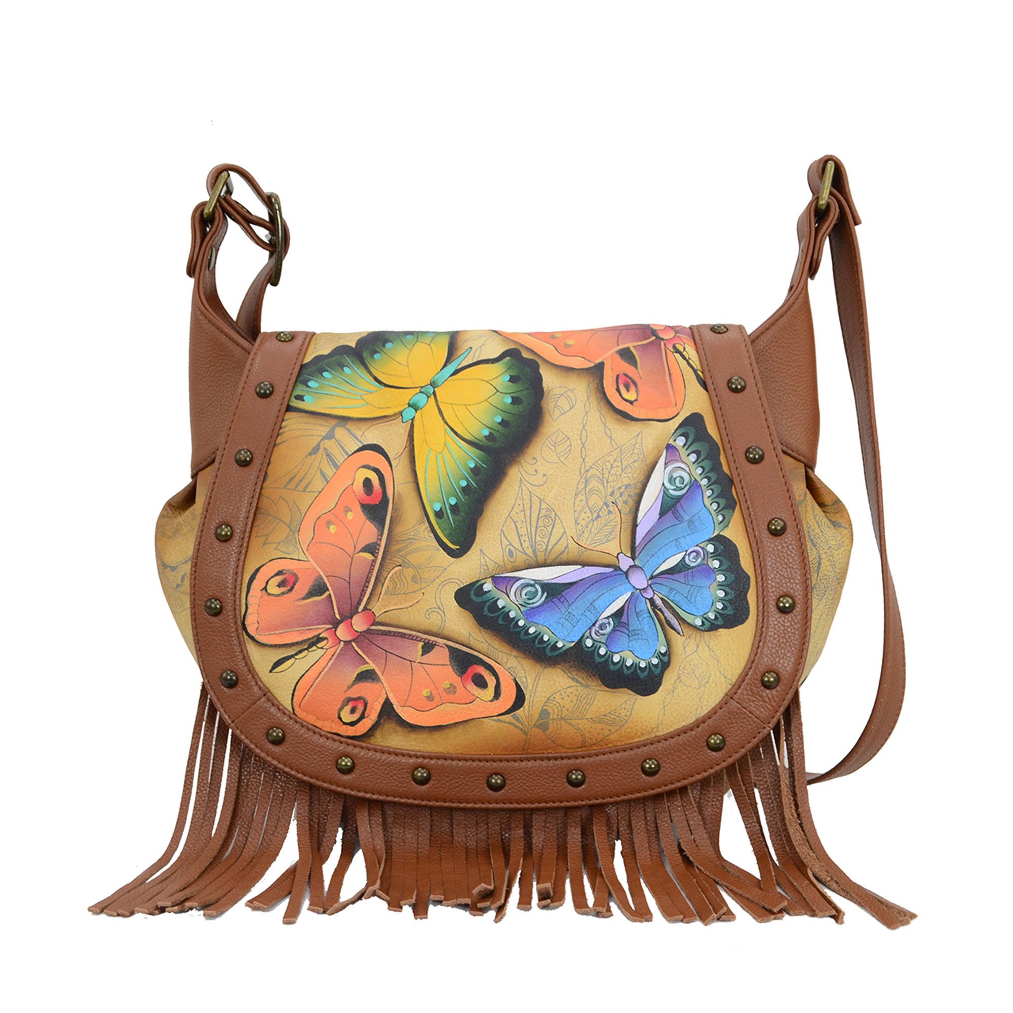 Anuschka
Borsa a spalla
in pelle con frange
dipinta a mano