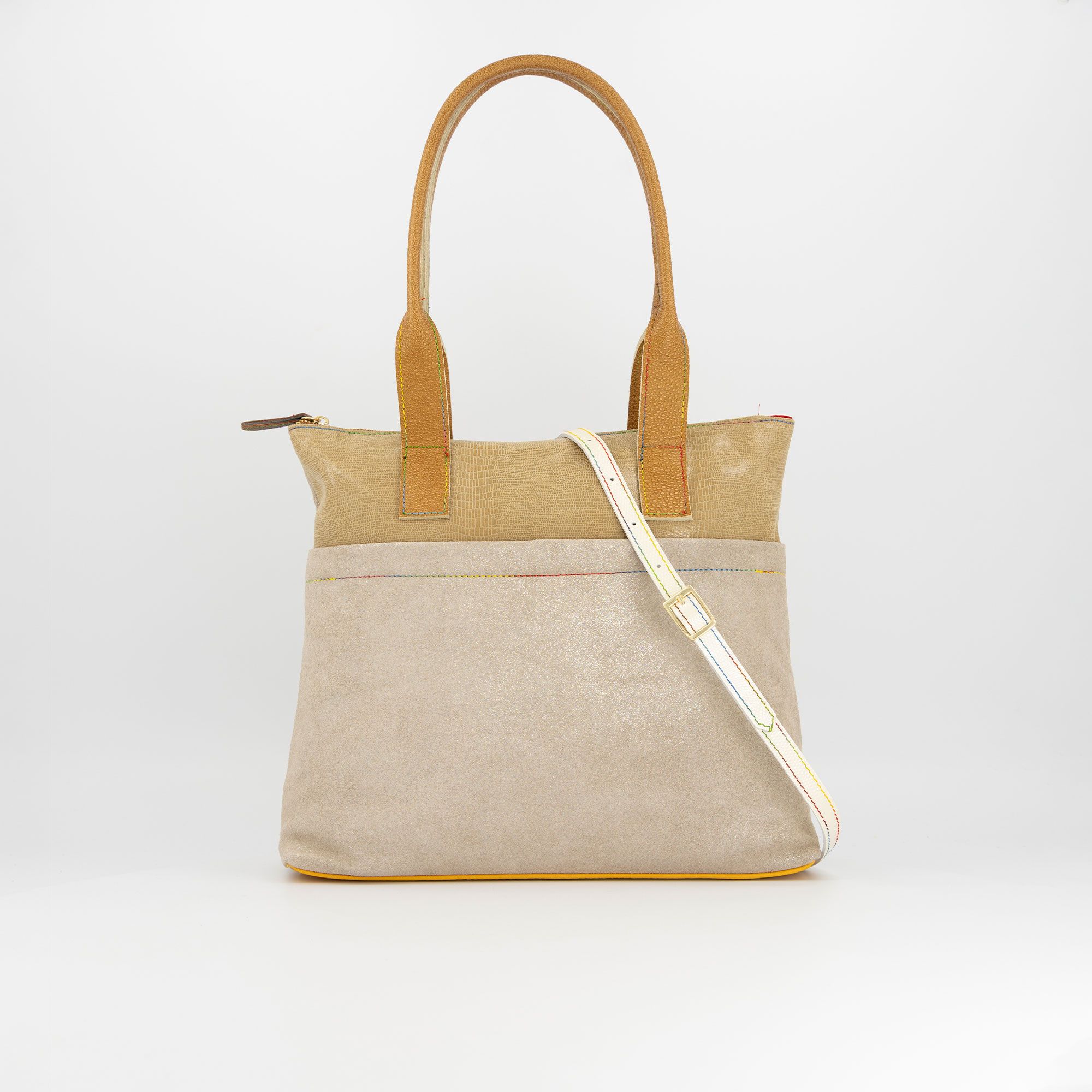 Ebarrito
Borsa shopper
in pelle patchwork
con tracolla