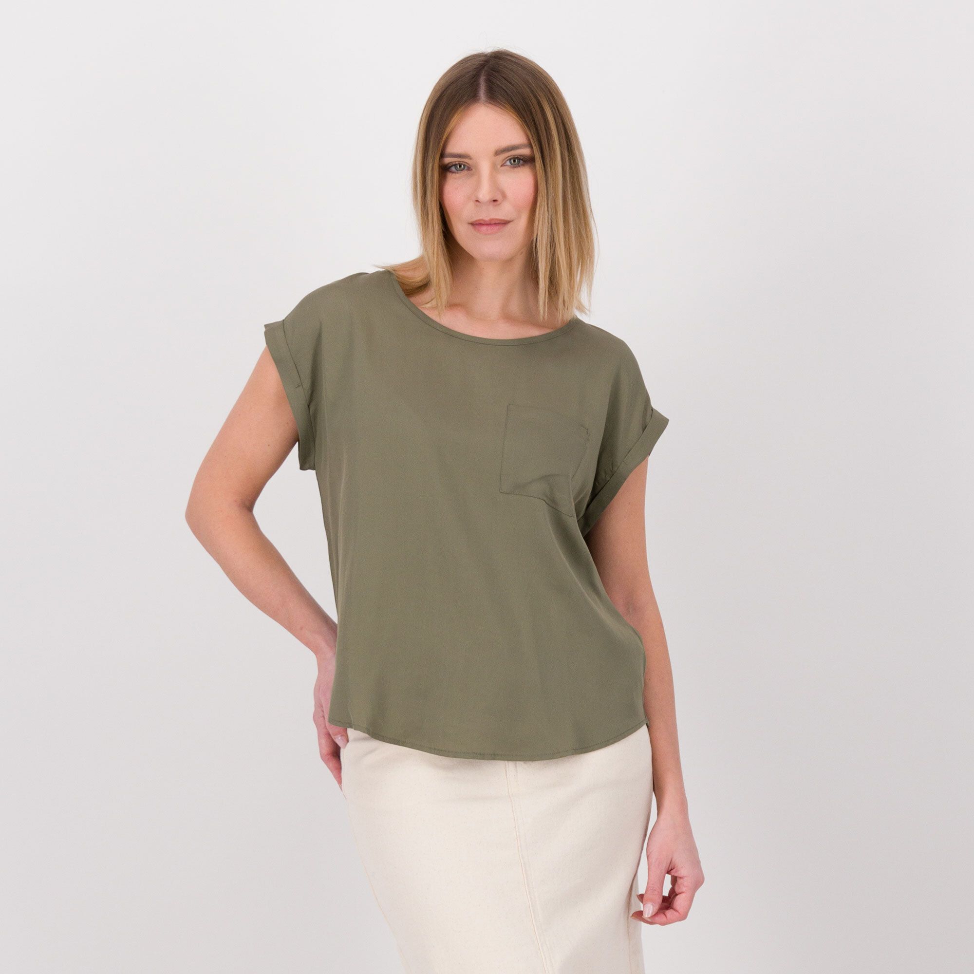 QVC APRICOT Blusa in twill di Lyocell con taschino