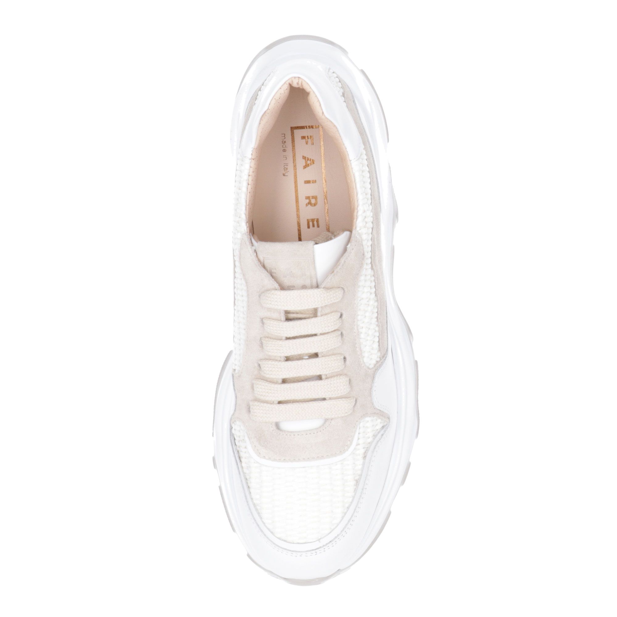 Image of Faire Sneakers stringate in pelle con inserti in rafia e scamosciati061