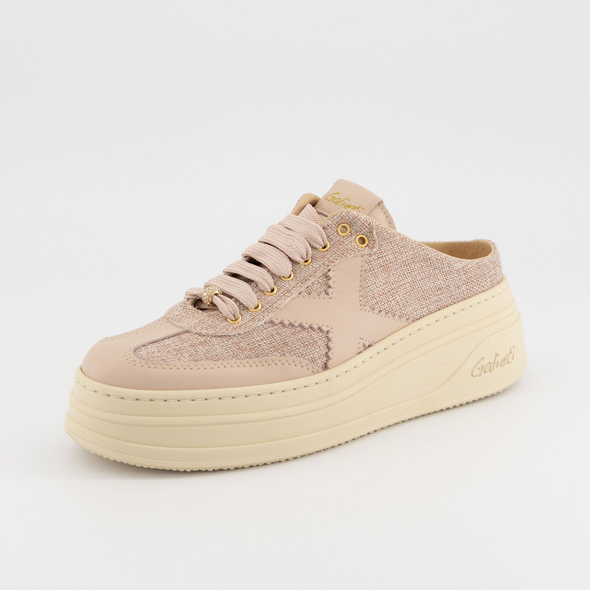 Galieti
Sneaker sabot
con inserti in pelle
e suola 6 cm