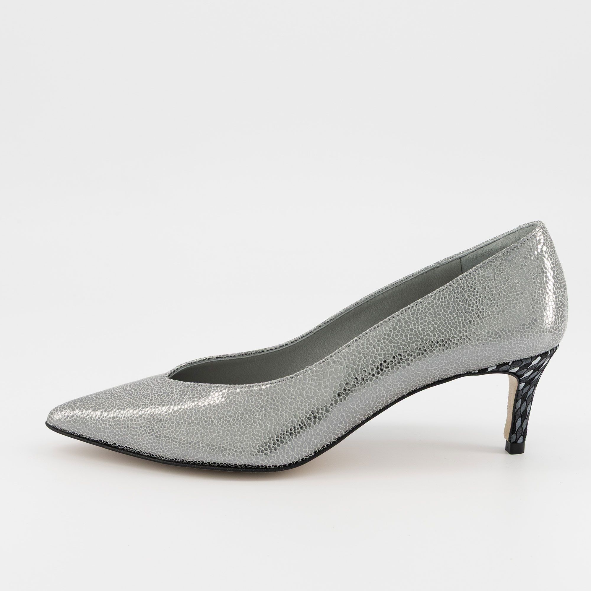 Ebarrito Décolleté in pelle patchwork con tacco 6cm