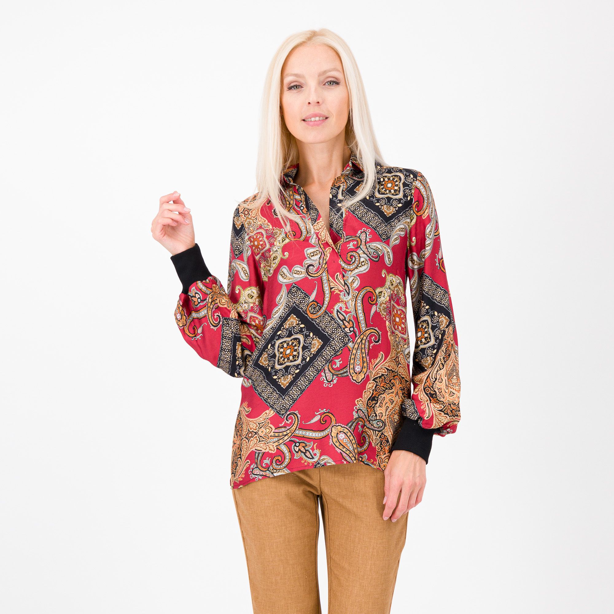 Image of SottoMarino Blusa in viscosa fantasia con maniche lunghe061