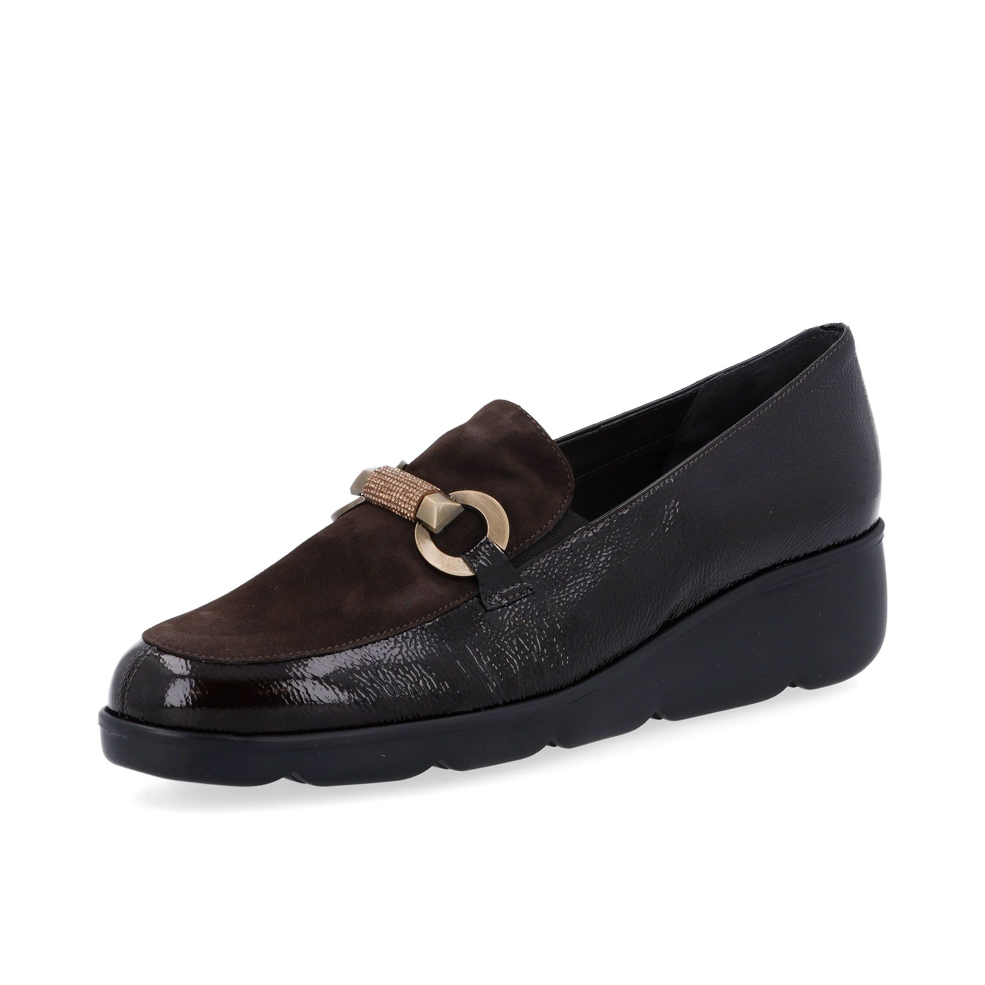 Soffice Sogno
Slip on in pelle
verniciata
con zeppa 4.5cm