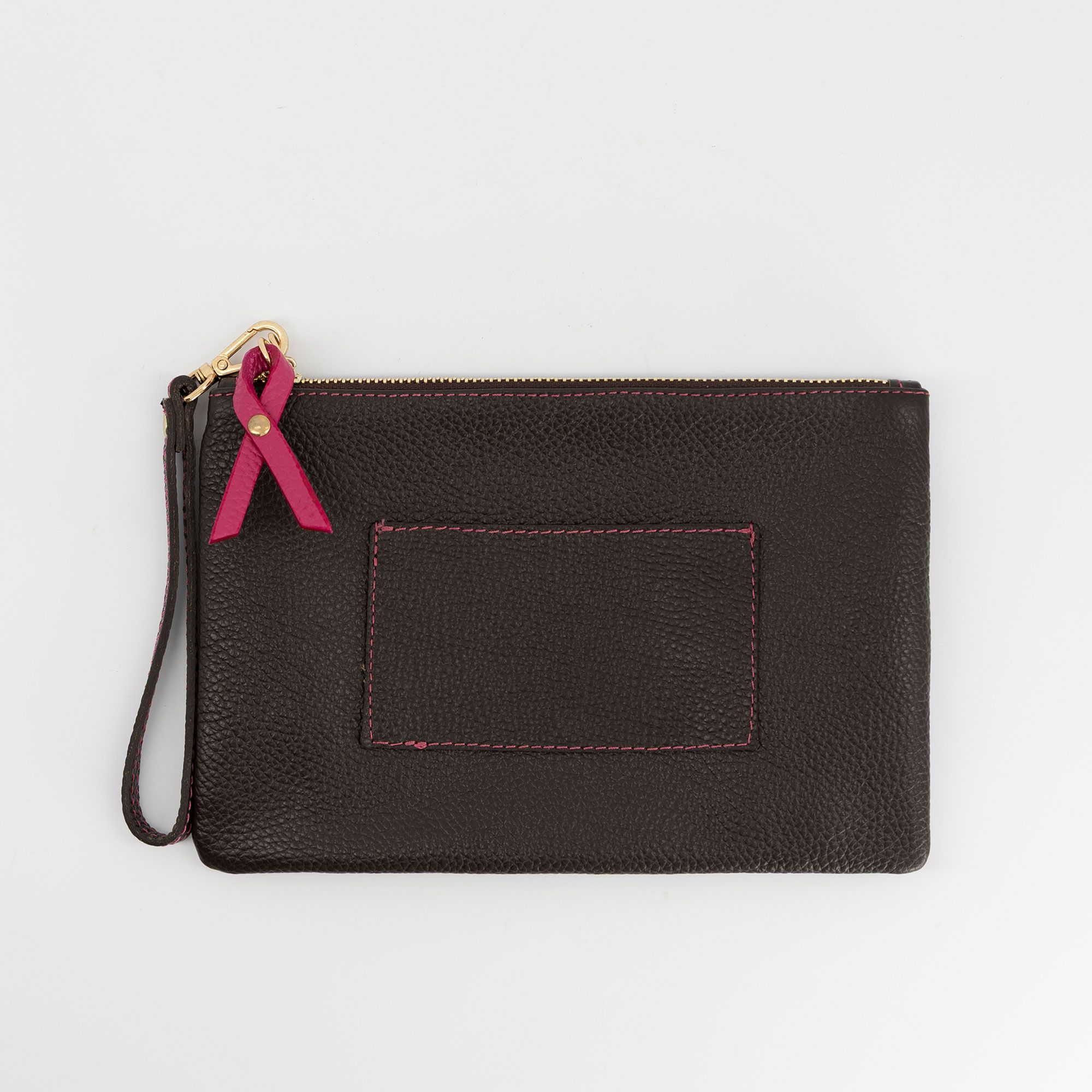 Le Corone Bags Pochette Soloxte in pelle dollaro con chiusura zip