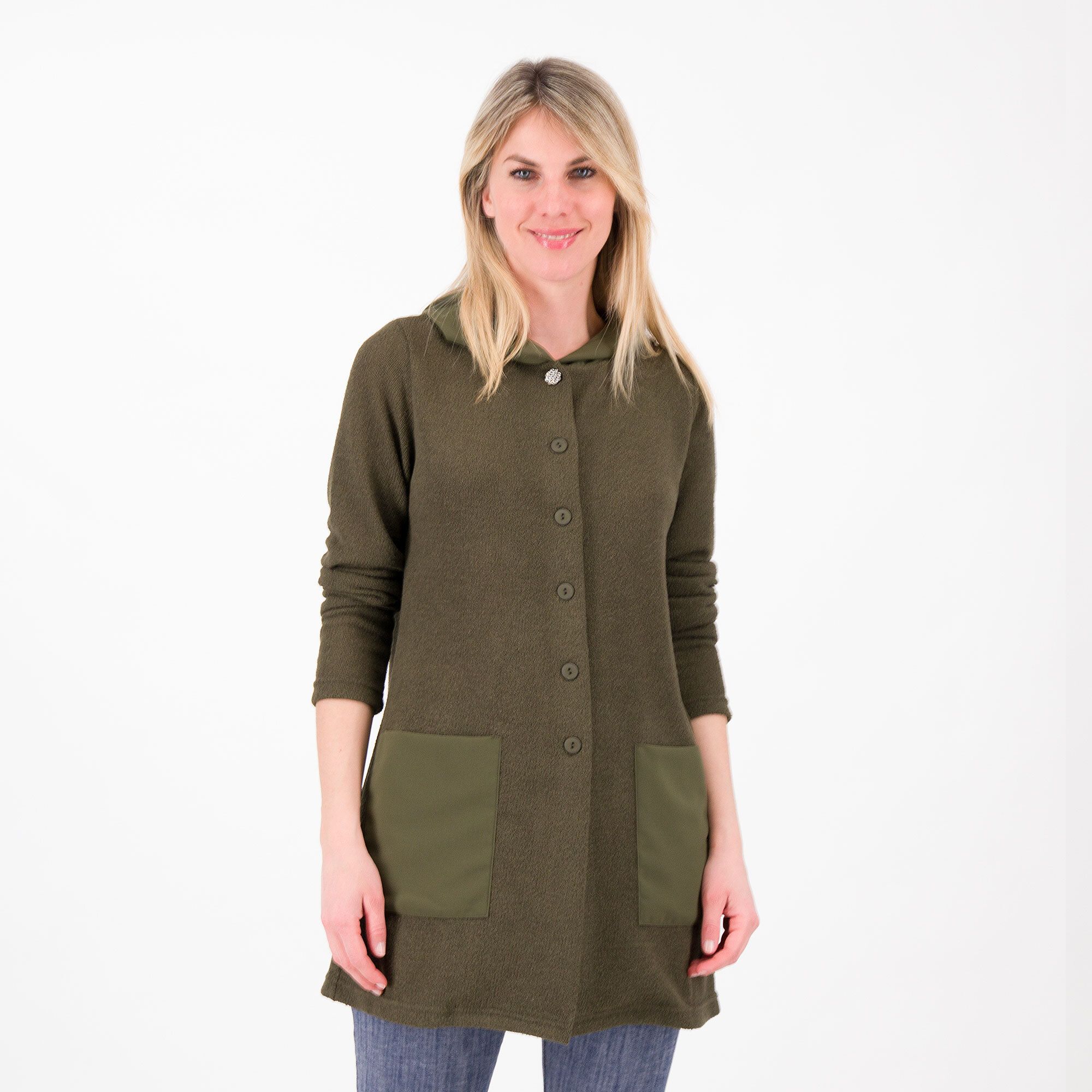 QVC Caterina Lancini Cardigan in maglia con cappuccio