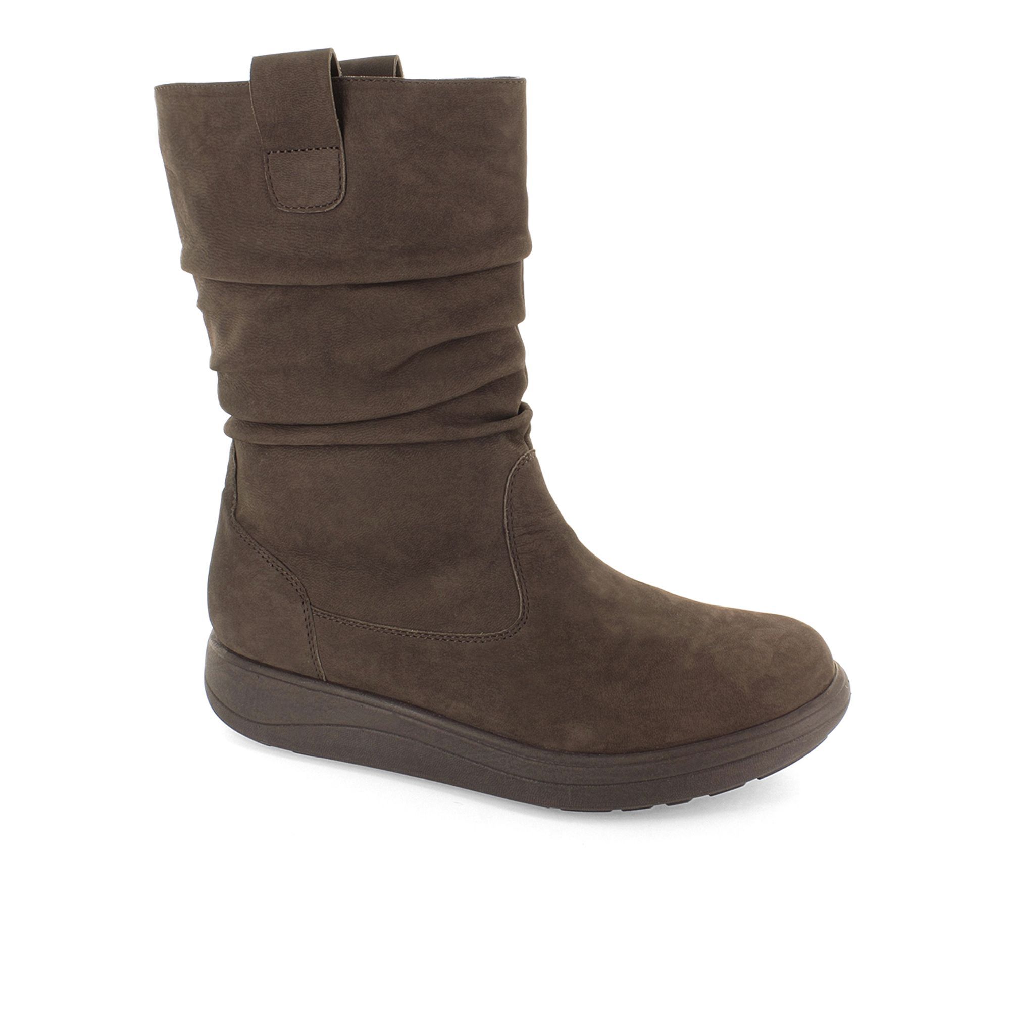 QVC Strive Footwear Stivali in pelle effetto arricciato con zip laterale