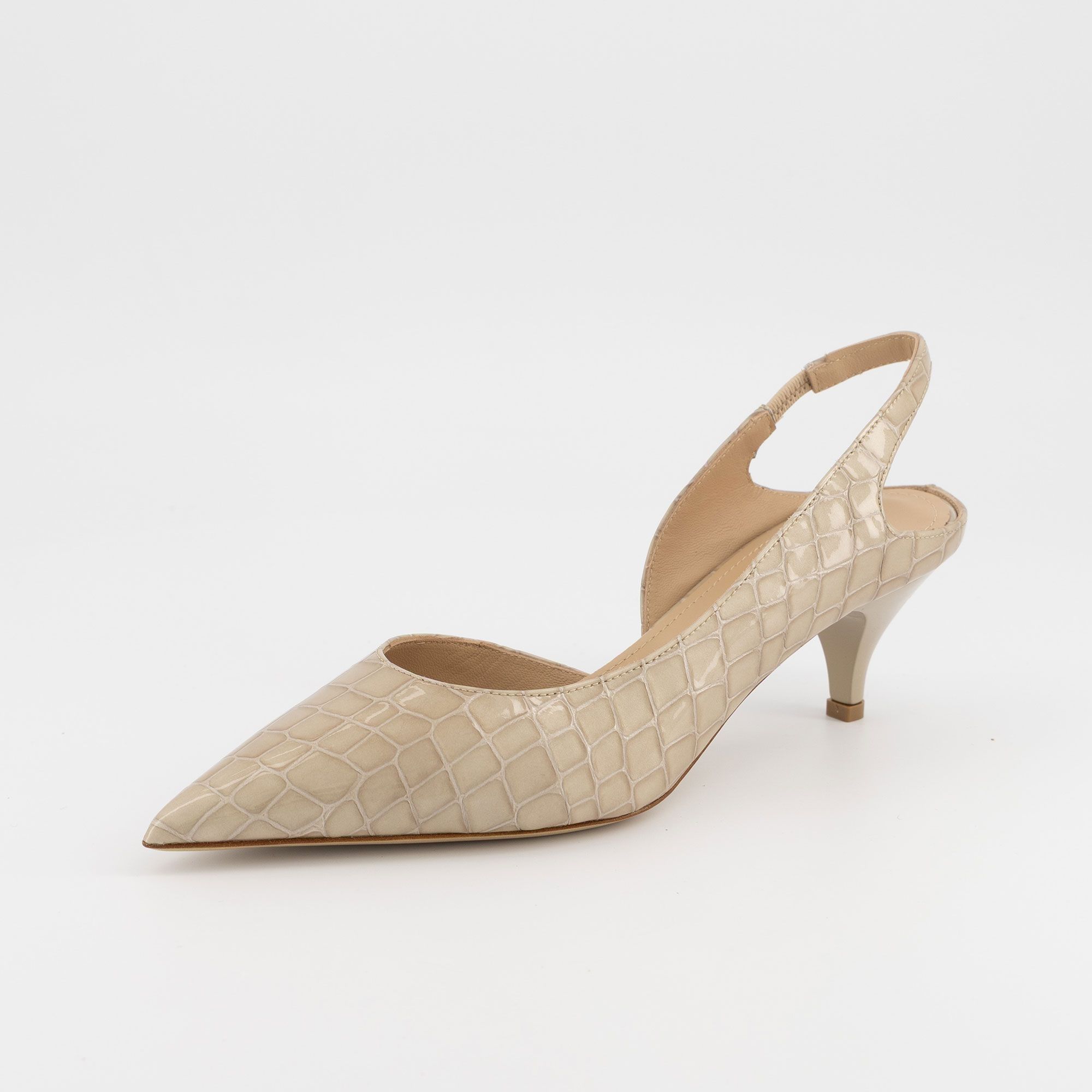 Galieti
Slingback in pelle
con cinturino
elstico e tacco 6cm