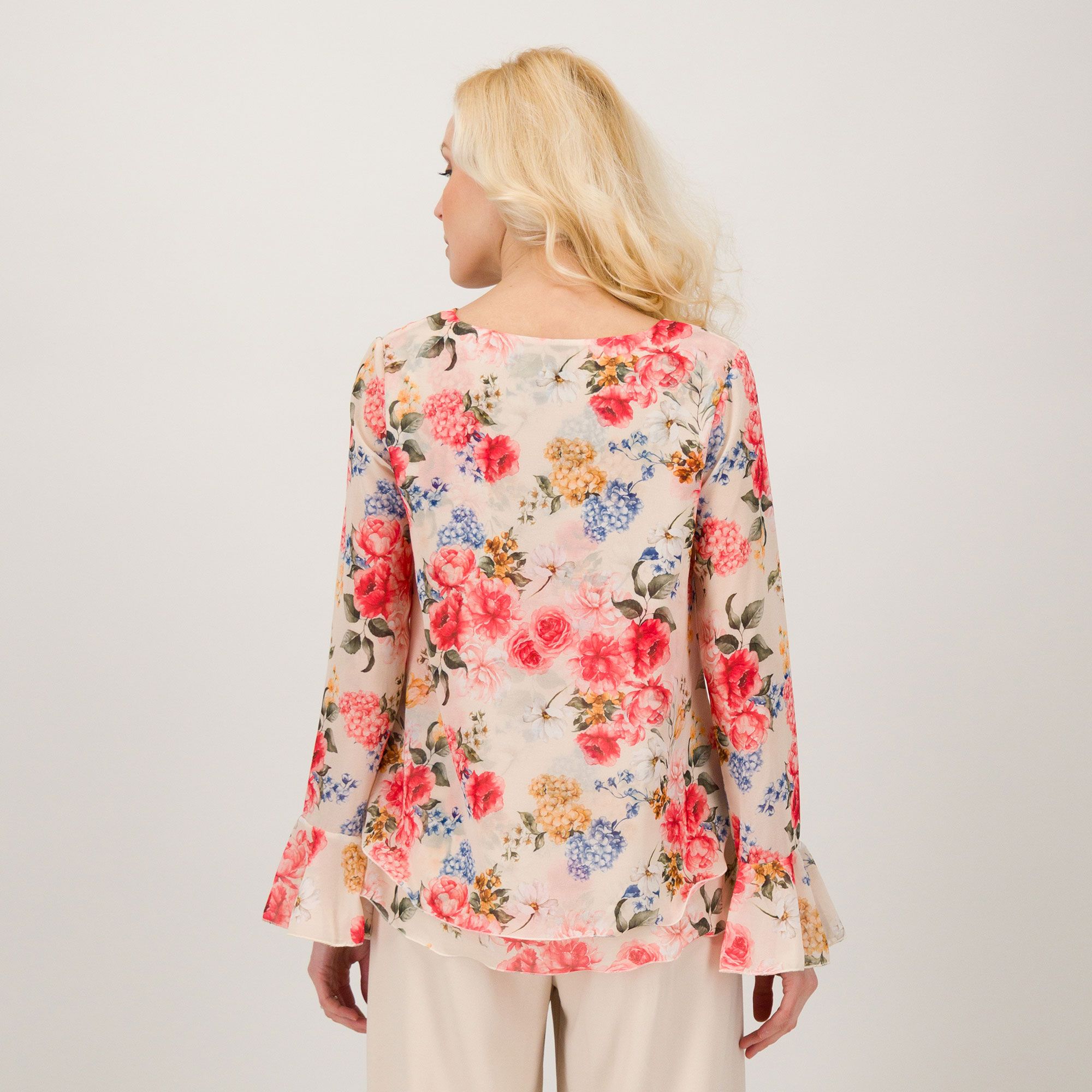 James Lakeland Blusa con scollo tondo a maniche lunghe a campana