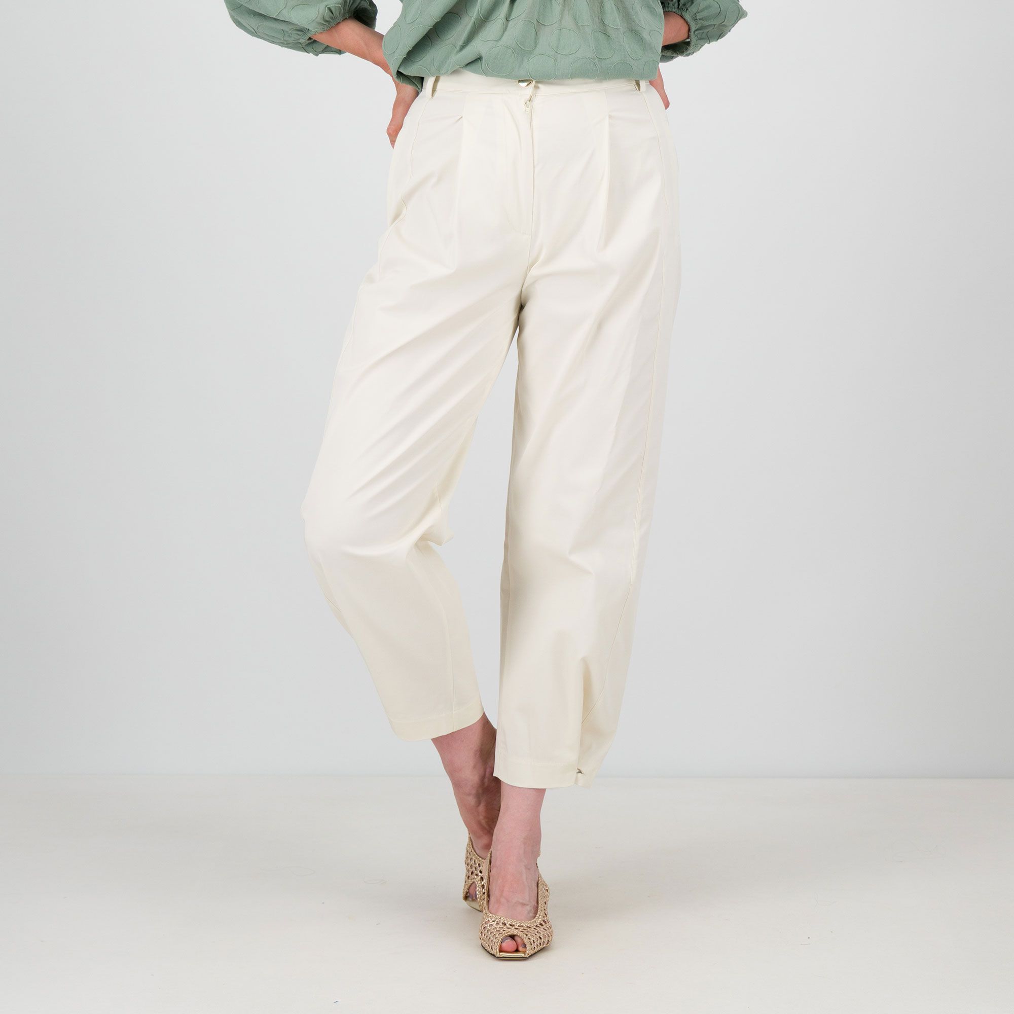 Palazzo Moda Pantaloni balloon in cotone con tasche