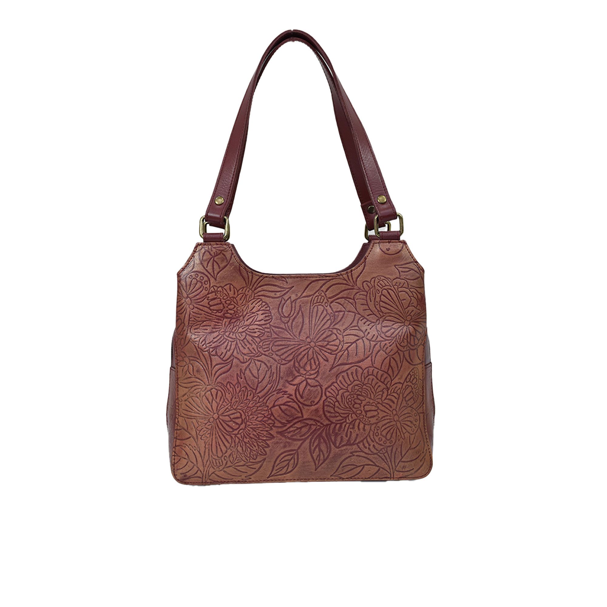 Anuschka
Borsa a spalla
in pelle con due
manici dipinta a mano