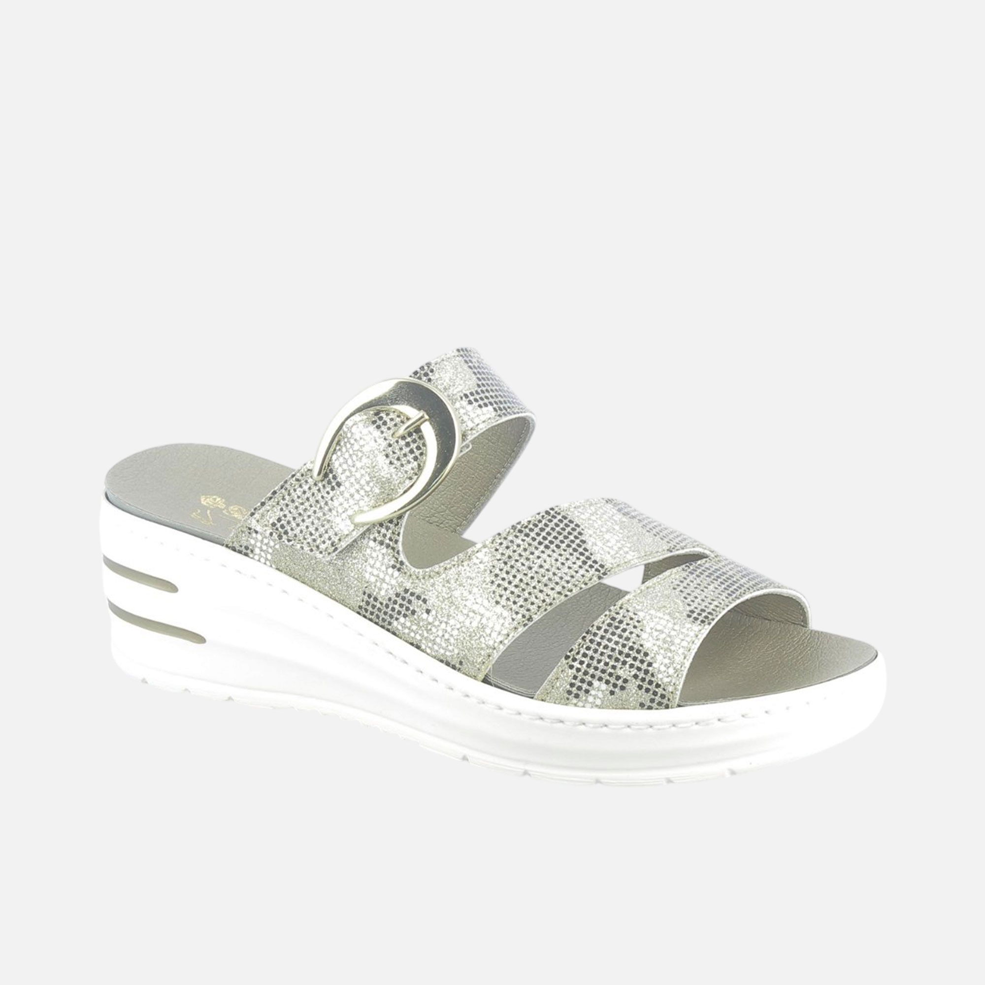 Sanagens
Sandali in pelle
stampa rettile
e fasce frontali