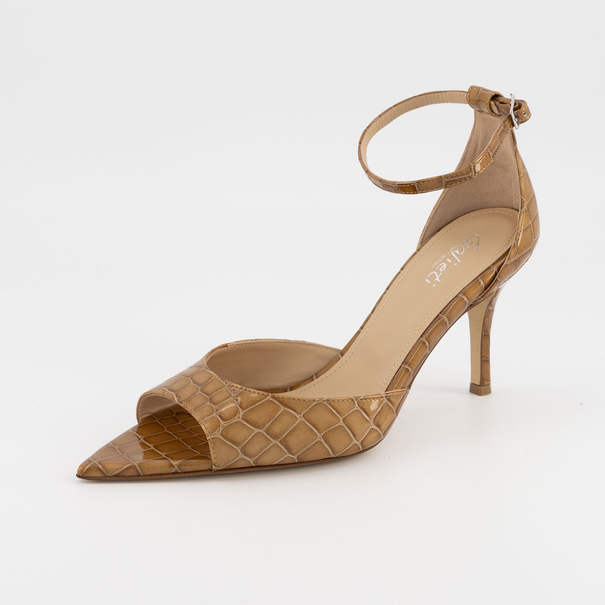 Galieti
Sandali in pelle
stampa cocco 
con tacco 7,5 cm