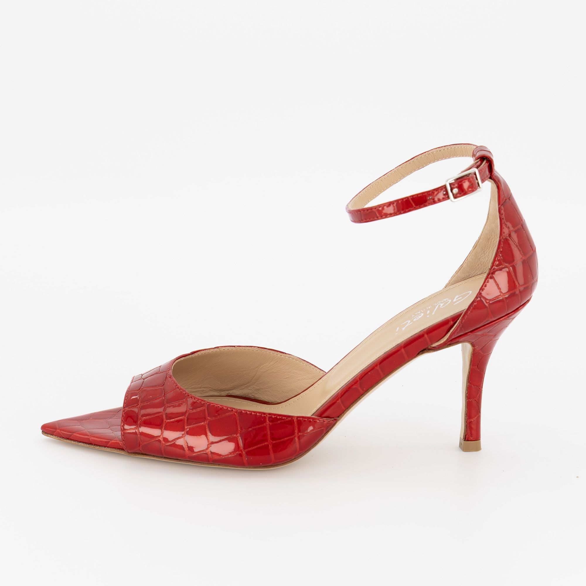 Galieti Sandali in pelle stampa cocco con tacco 7,5 cm