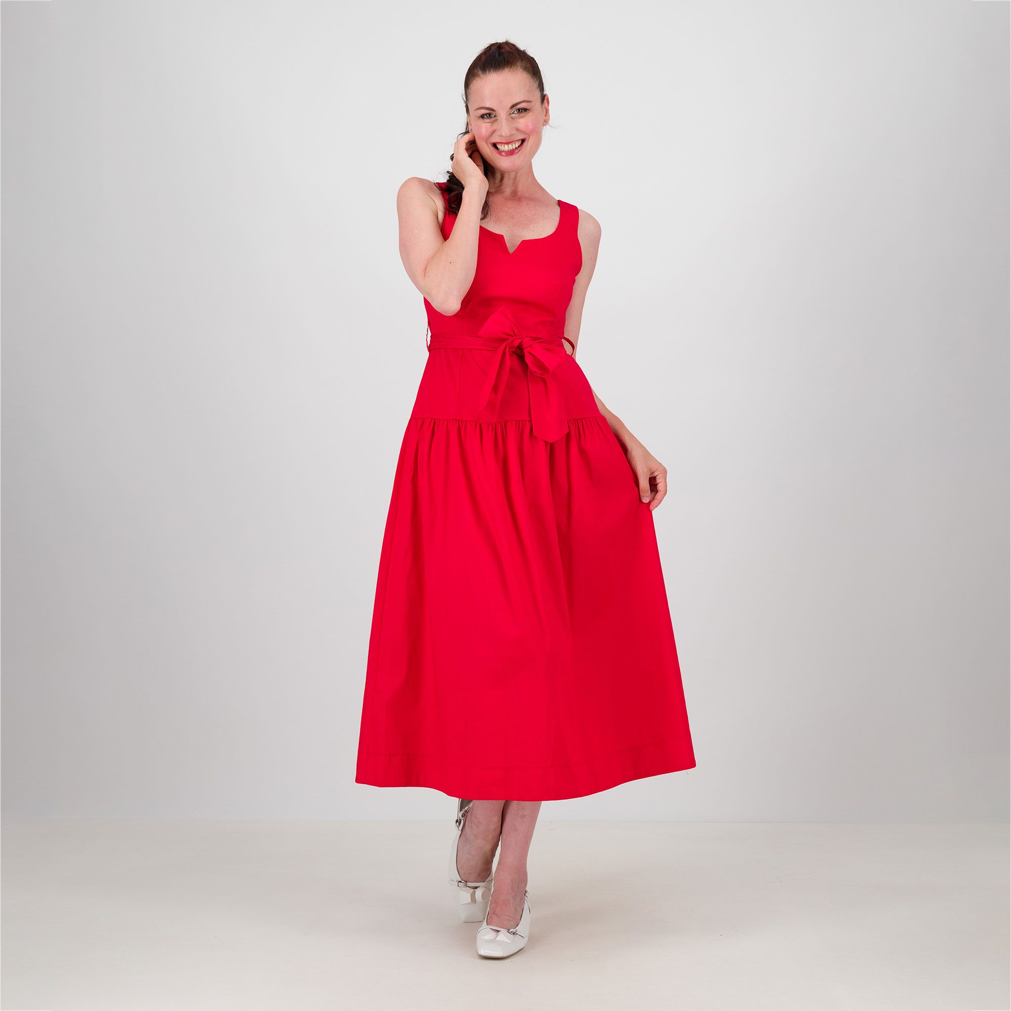 Palazzo Moda Abito lungo smanicato in cotone
