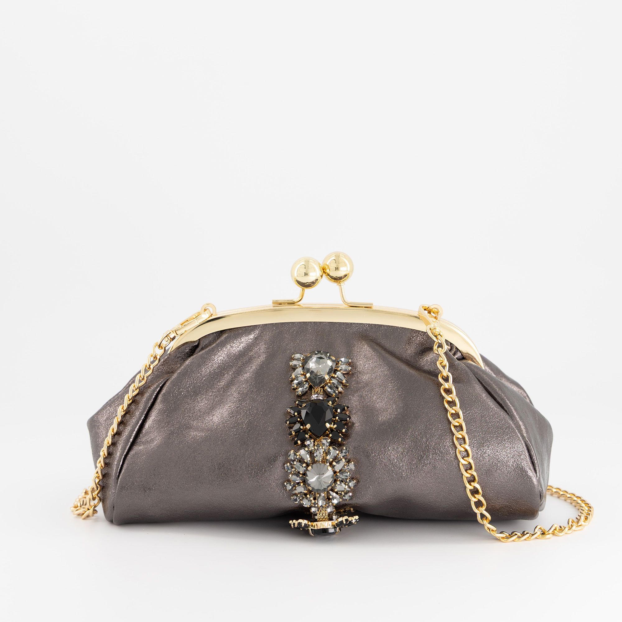 Stefano Ghilardi
Borsa a mano Molly
con strass e tracolla
in catena