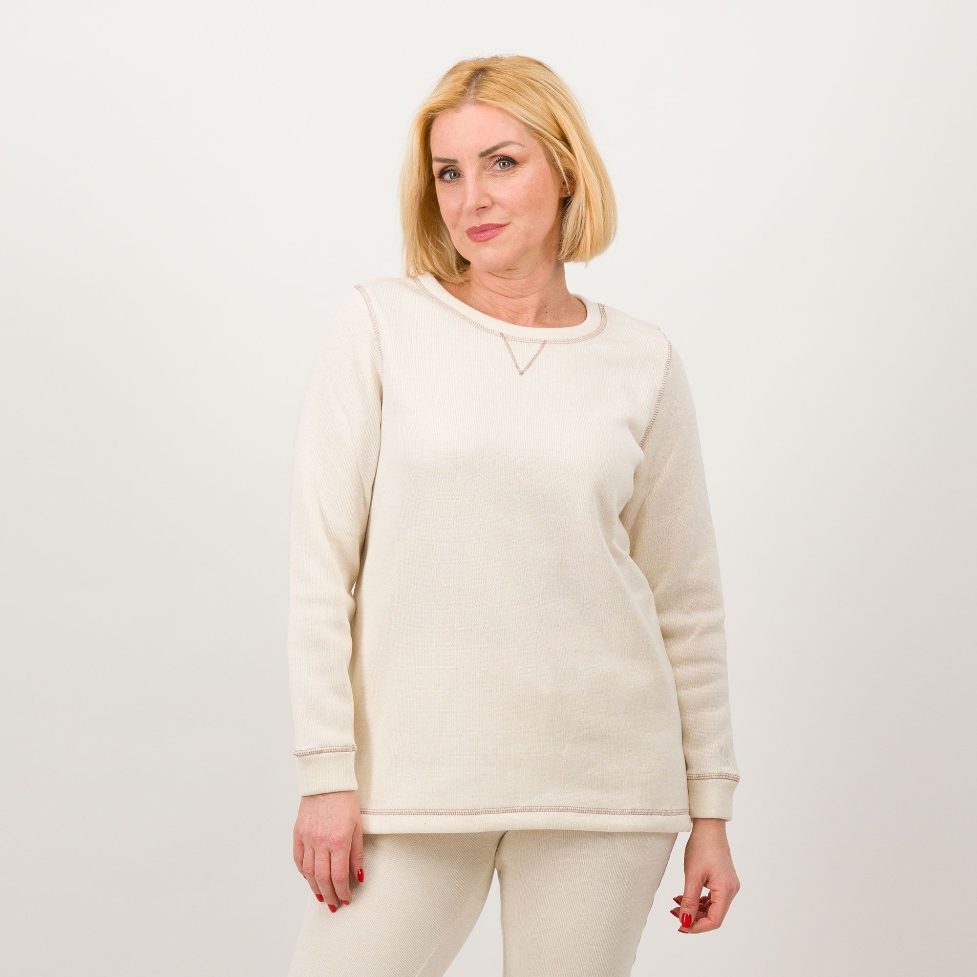 Image of Cuddle Duds Maglia in felpa con scollo tondo e manica con polsino061