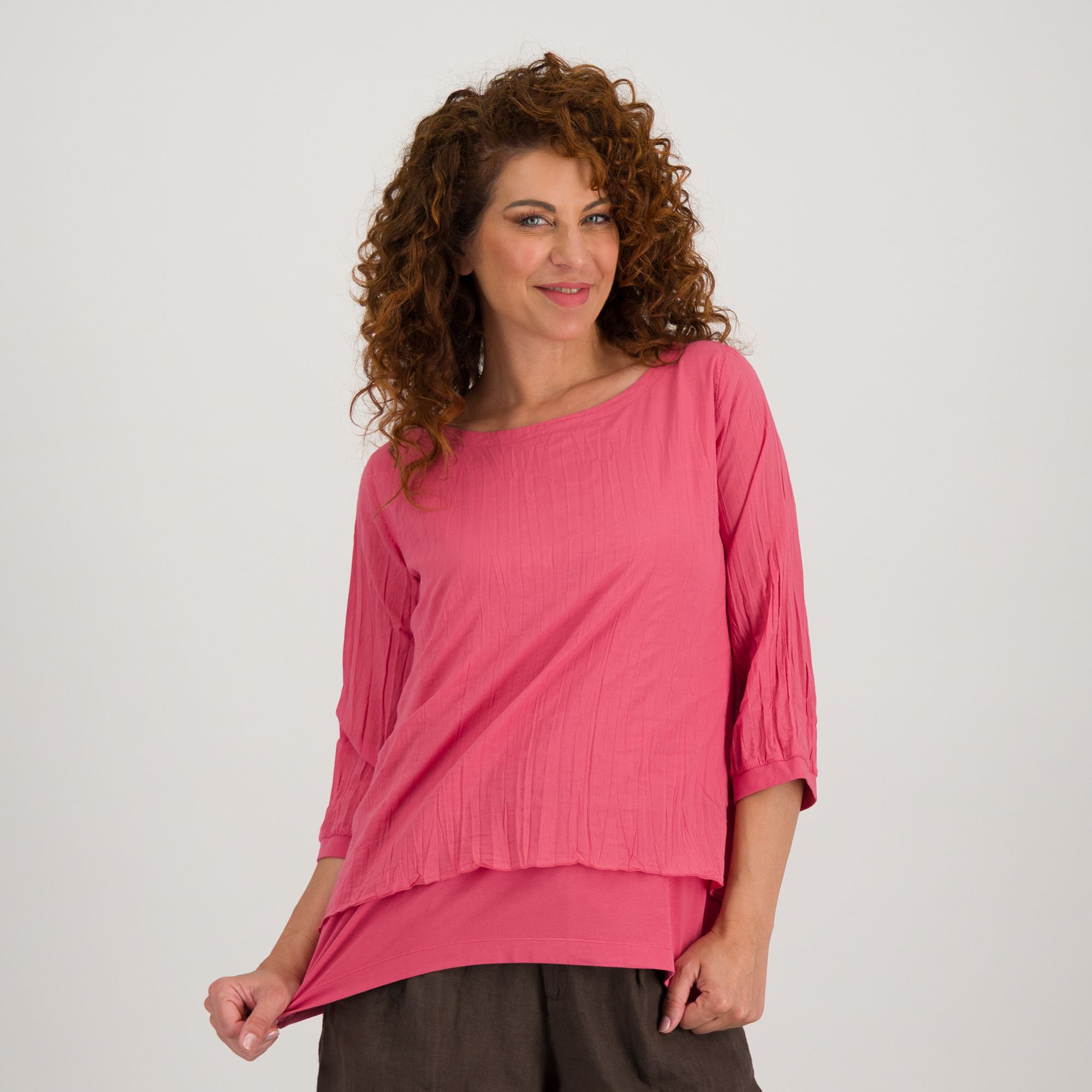 Colour Lab
Blusa in mussola
di cotone 
a maniche 3/4
