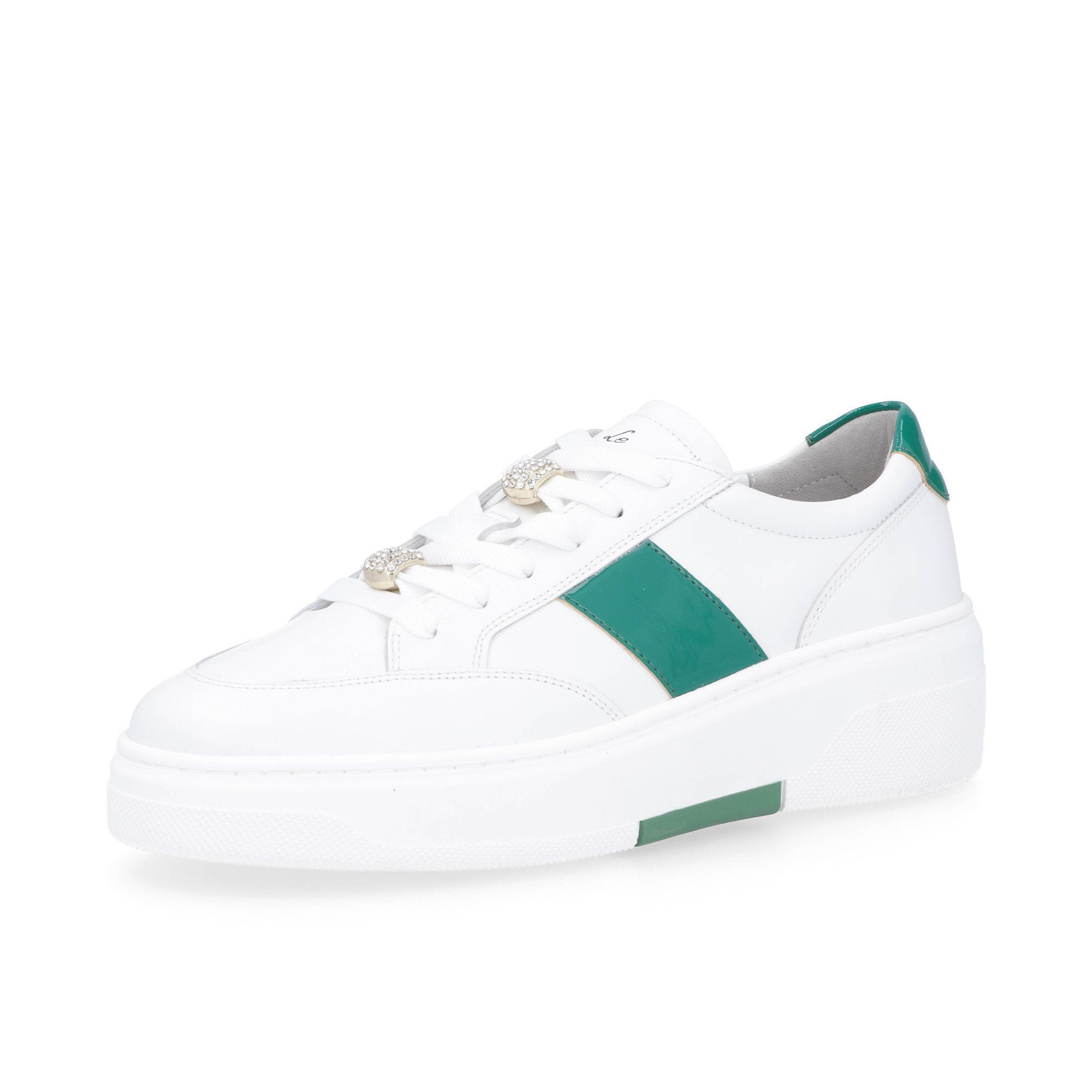 Image of Le Serpentini Sneaker in pelle con dettagli gioiello removibili061