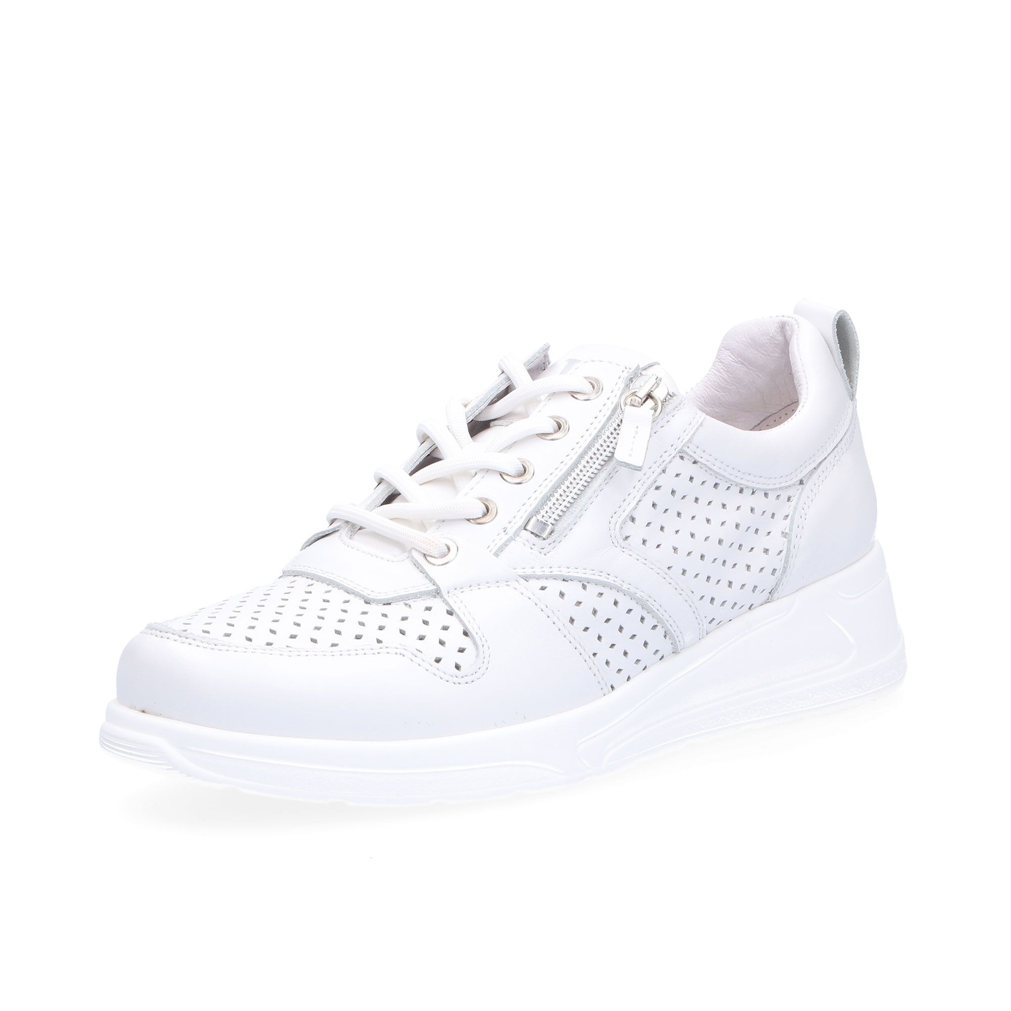 Vitaform Sneaker in pelle con inserti traforati e zeppa 4cm