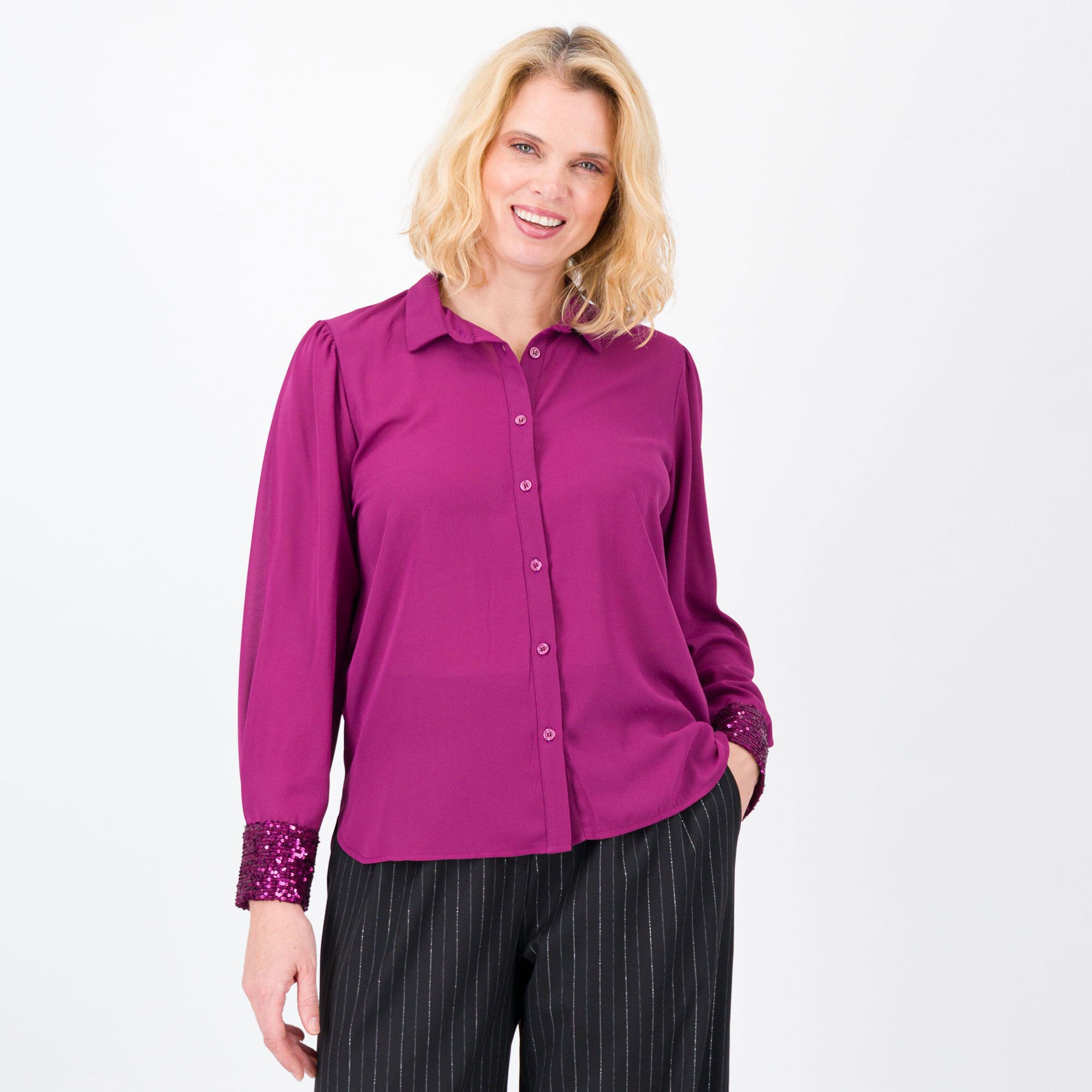 QVC Mood Atelier Camicia in georgette laminata