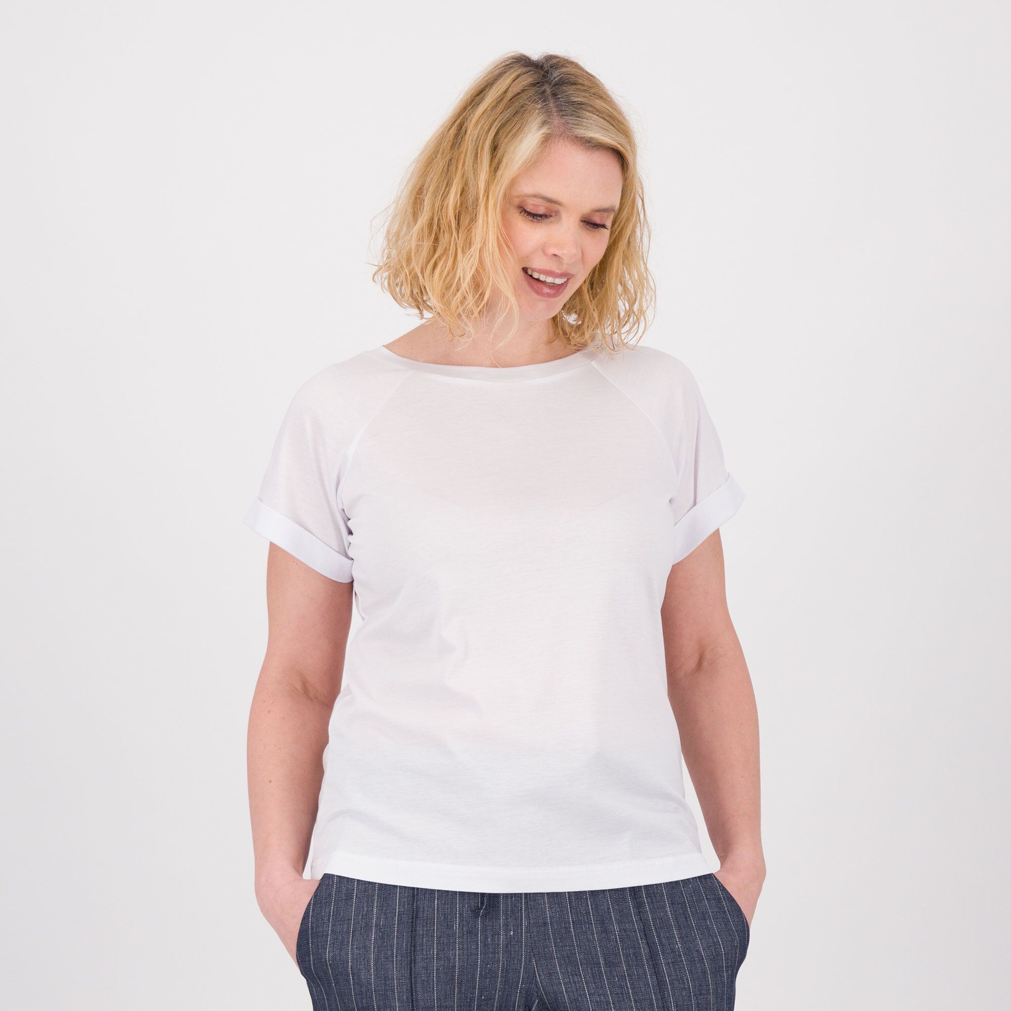 Image of M’ama T-shirt in jersey lucido con risvolto061