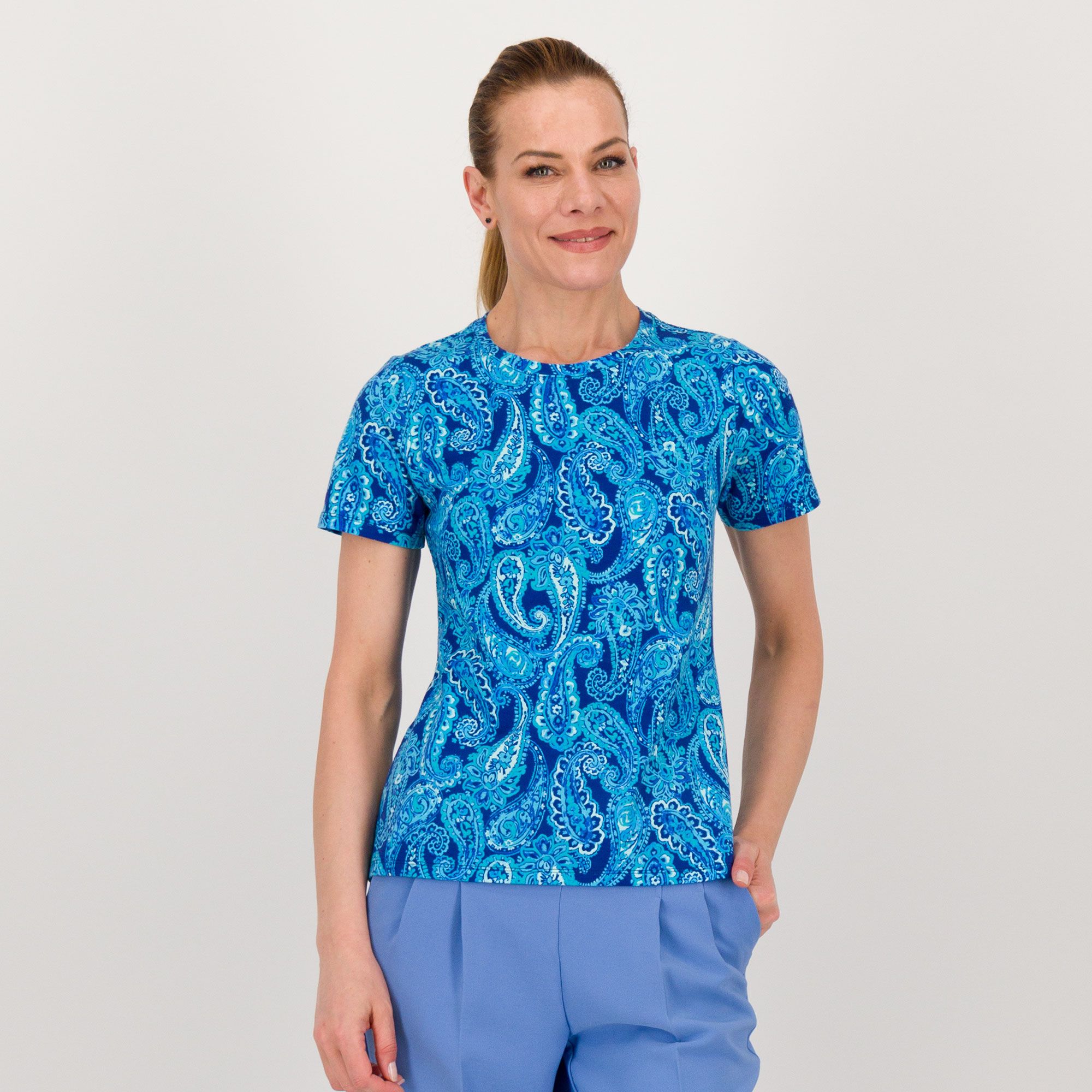 Isaac Mizrahi Live T-shirt fantasia a maniche corte in jersey