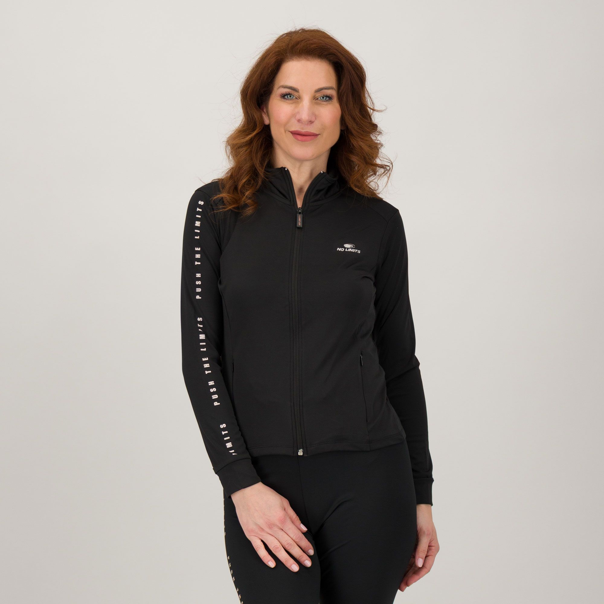 No Limits Felpa con zip senza cappuccio in tessuto tecnico