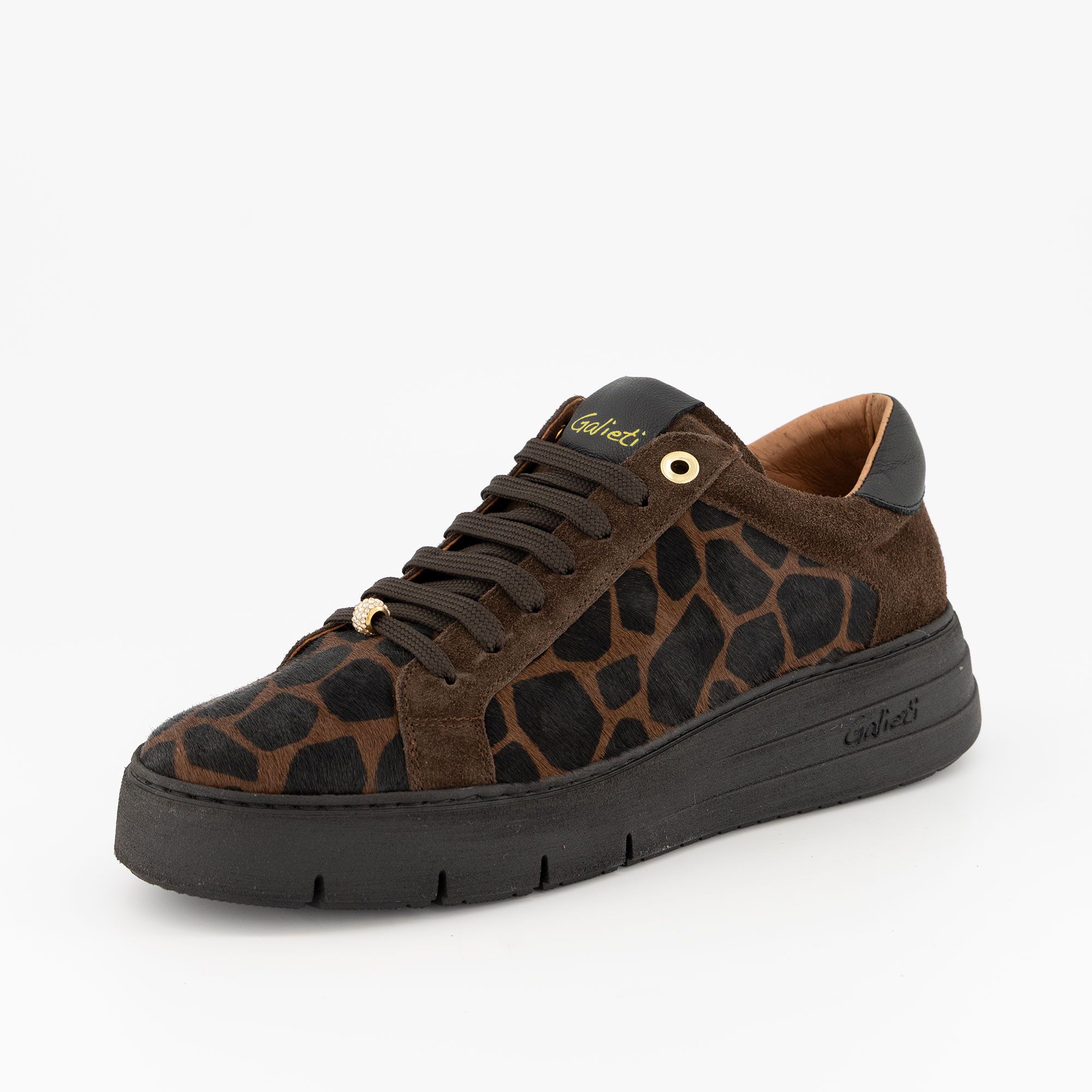 Galieti
Sneakers stringate
con inserti in
cavallino e suola 5cm
