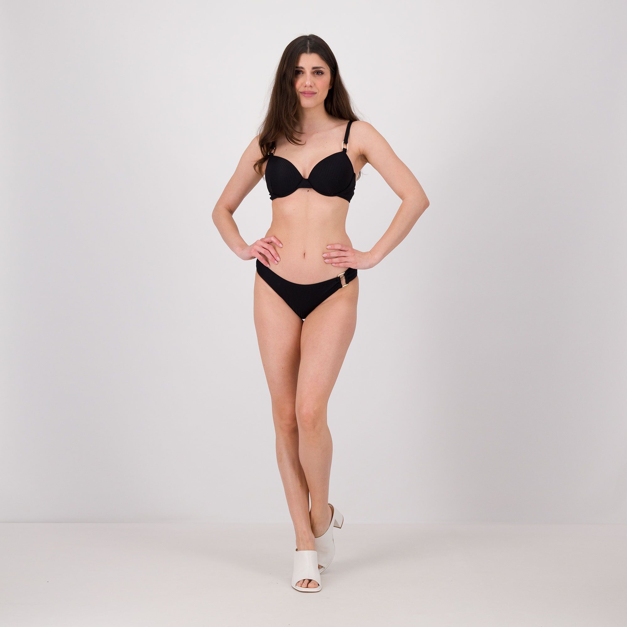 QVC Eman Beachwear Bikini con coppa push up in costina