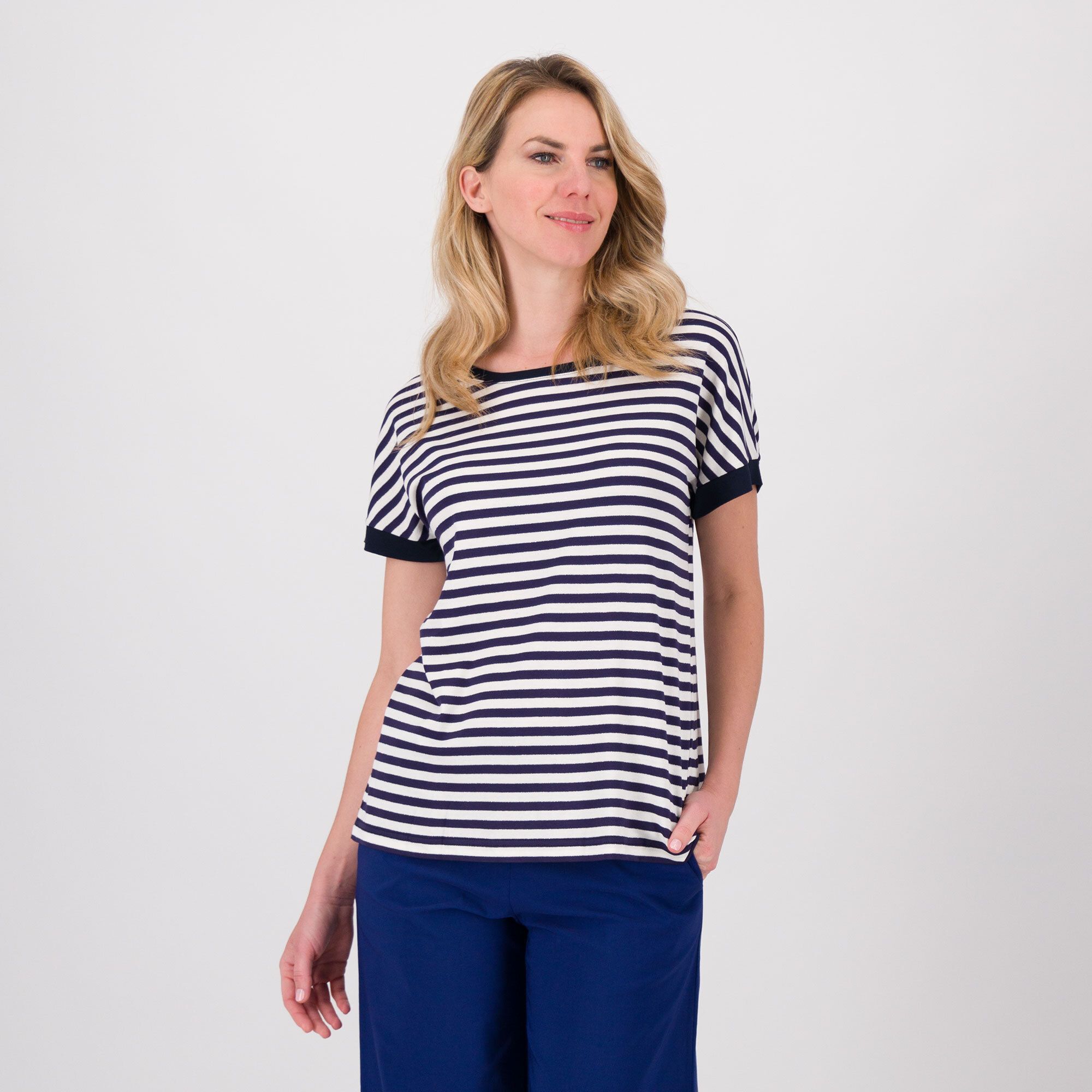 QVC Bianca Della Torre T-shirt a righe con lamé