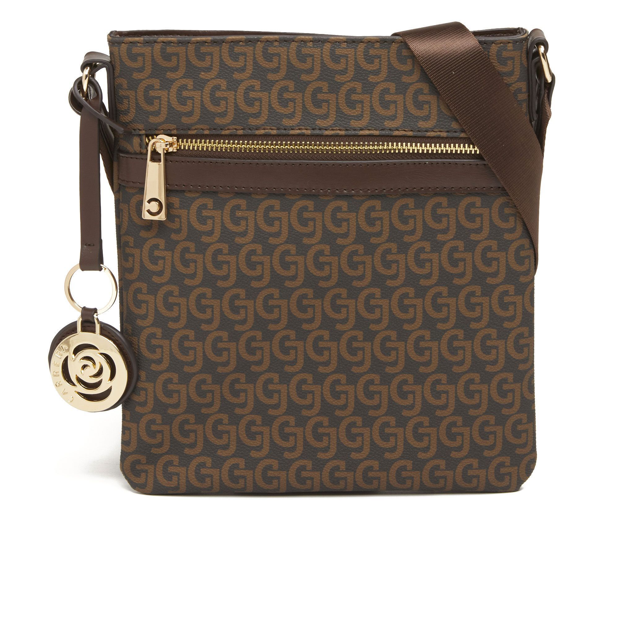 QVC Carrera Accessori Borsa a tracolla "Audrey" con pattern logato