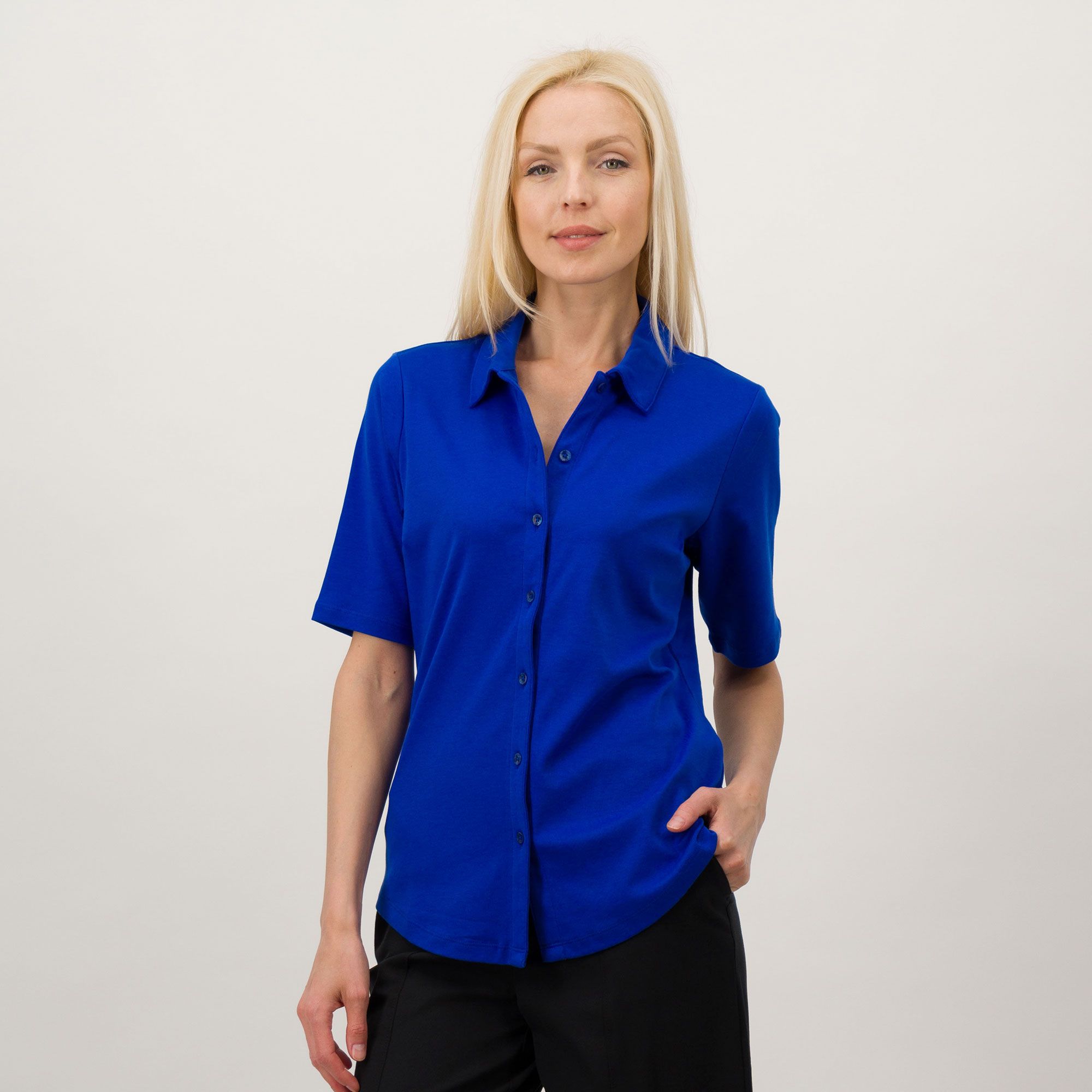 Isaac Mizrahi Live Camicia con maniche al gomito in cotone