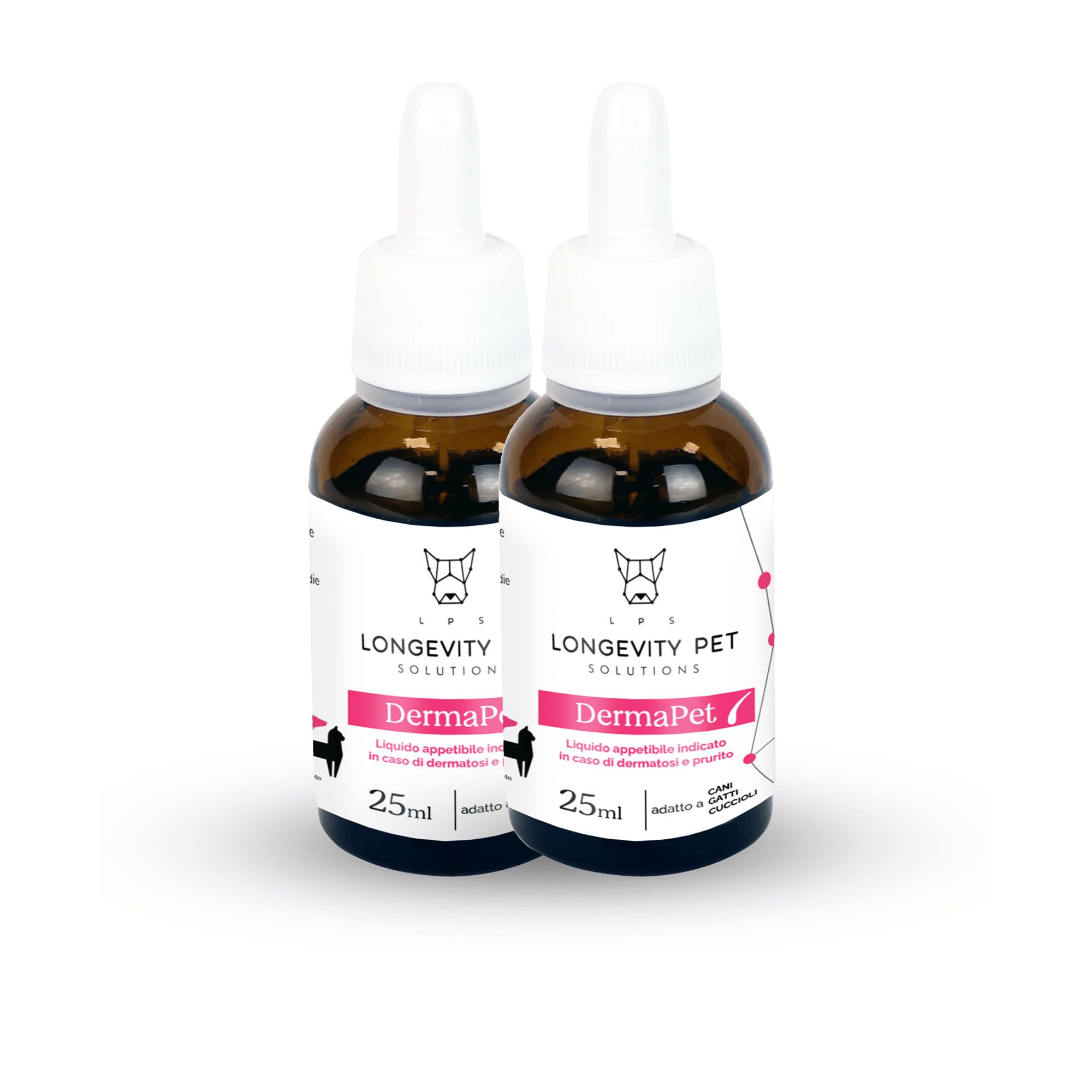 Longevity Pet
Integratore liquido
DermaPet per cani
e gatti (2x25ml)