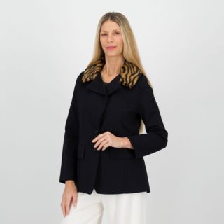 Bianca Della Torre
Blazer punto Milano
con collo
animalier