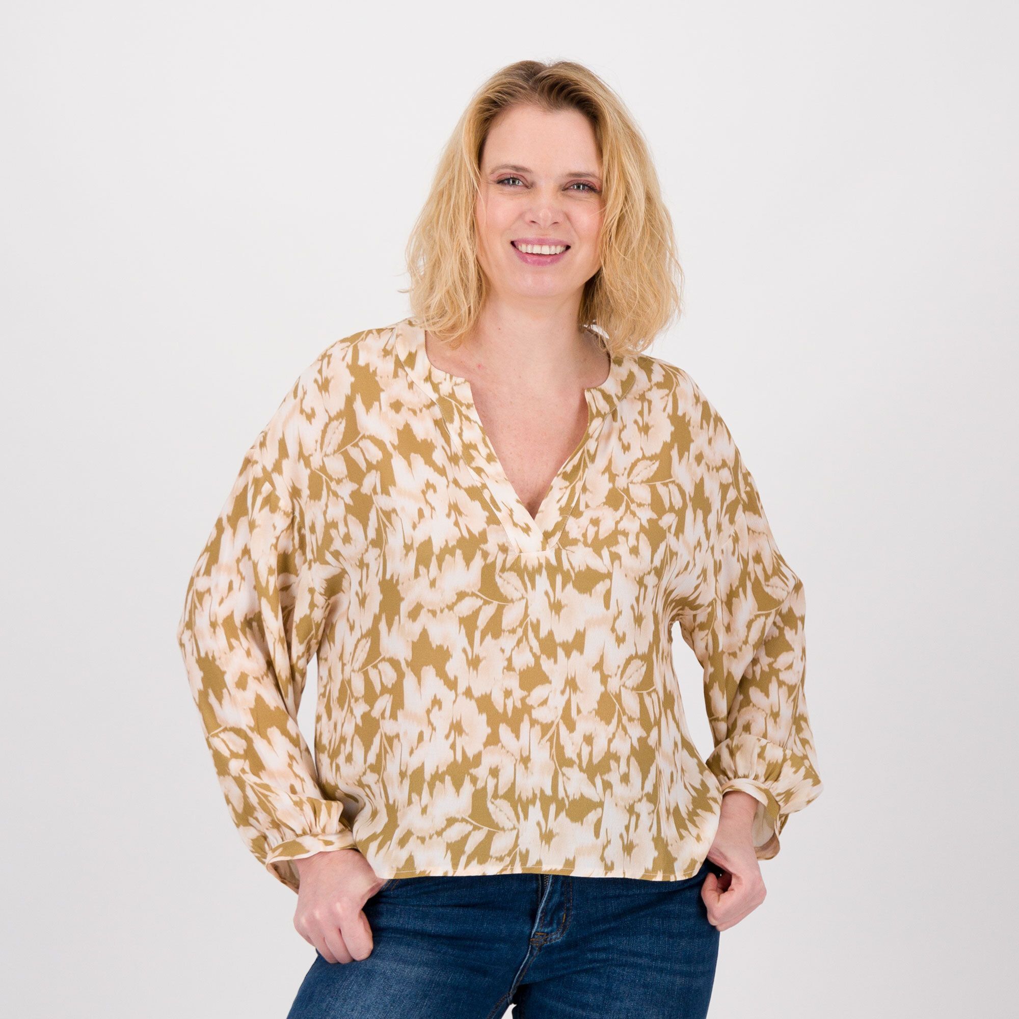 QVC Mood Atelier Blusa fantasia in tela di viscosa