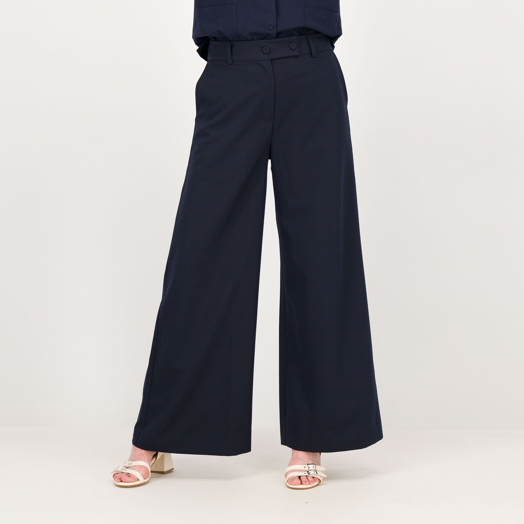 Caterina Lancini Pantaloni ampi elasticizzati con tasche