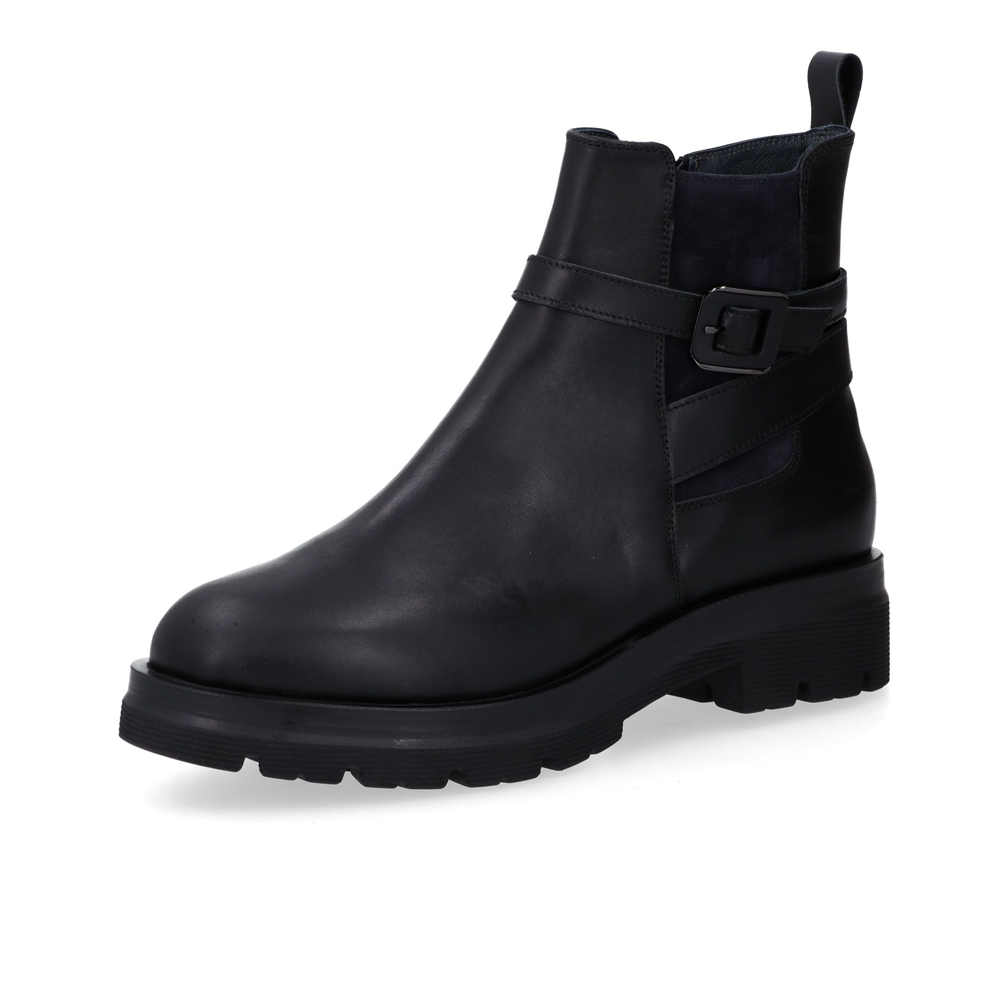 Soffice Sogno
Tronchetti in pelle
con inserto laterale
scamosciato
