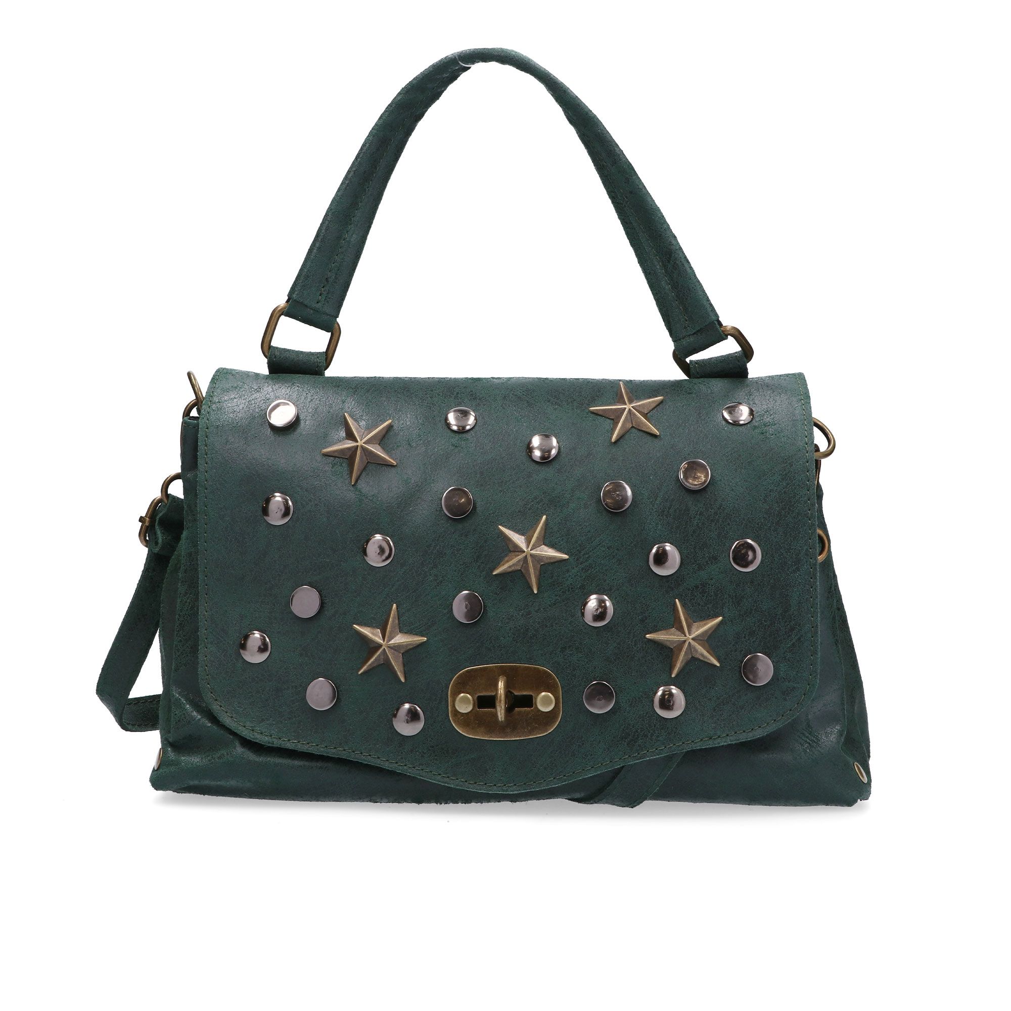 Stefano Ghilardi
Borsa a spalla
in pelle effetto
vintage con borchie