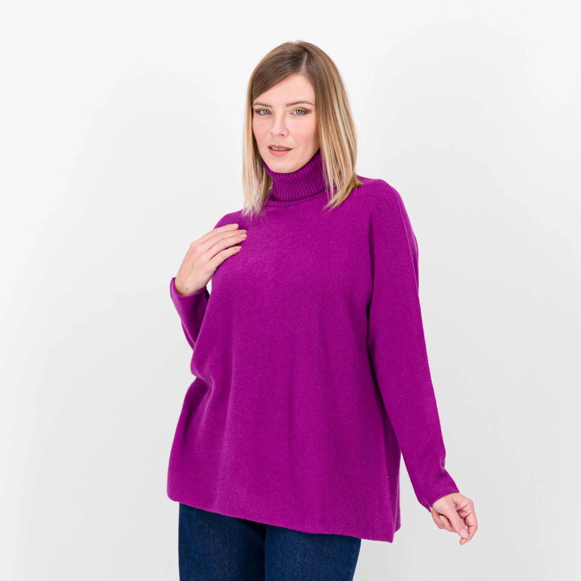 QVC ENJOY TRICOT Maglia collo alto in filato misto vicosa