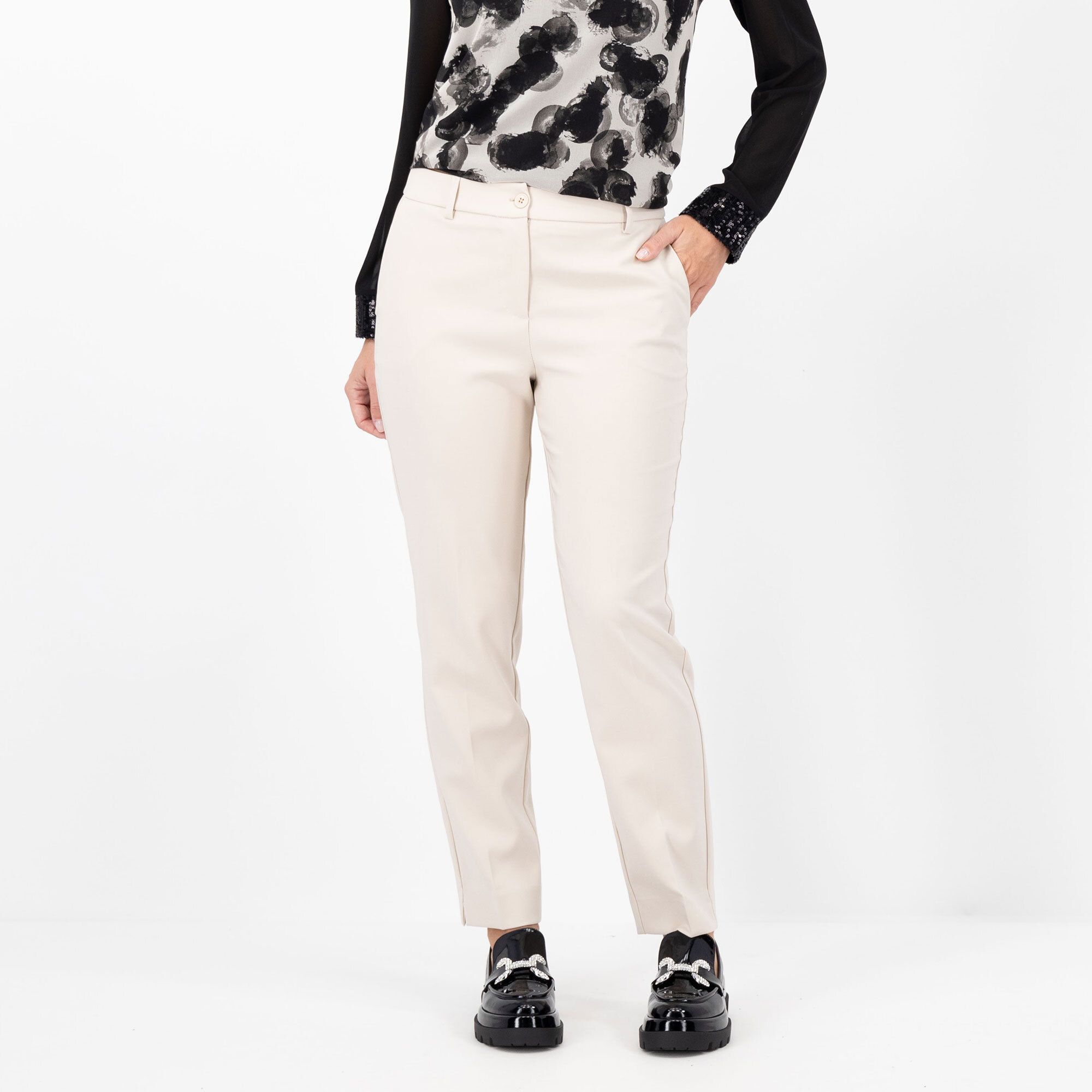 QVC Olly Doo Pantaloni a sigaretta in tessuto tecnico bi-stretch