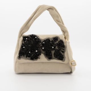 Stefano Ghilardi
Borsa a mano in
pelle scamosciata
patta con strass