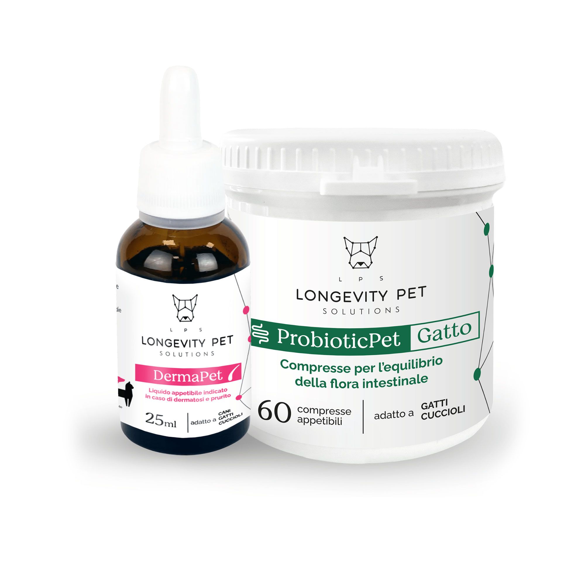 Longevity Pet
Integratori
ProbioticPet Gatto
60cpr + DermaPet 25ml