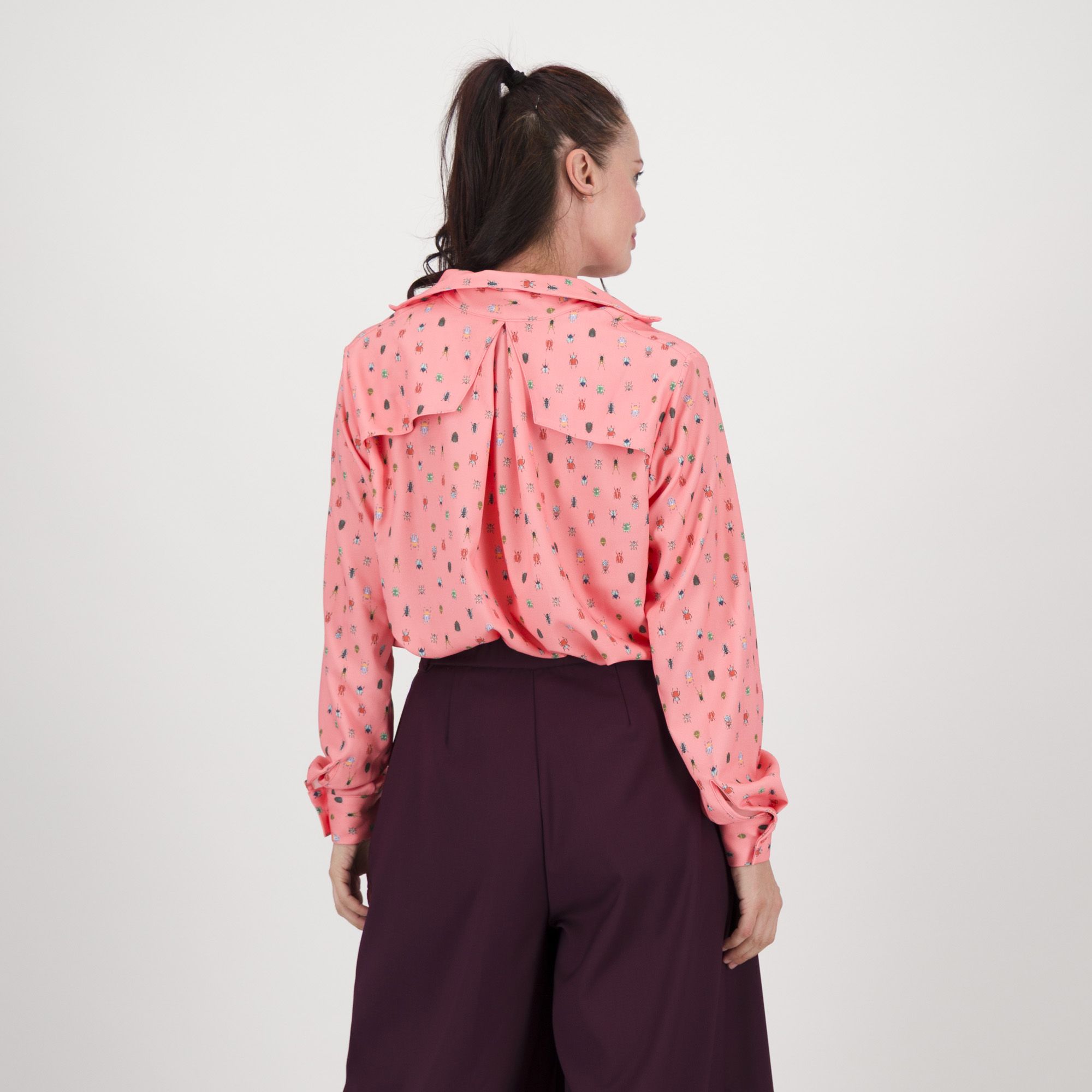Olly Doo Camicia in crêpe stampato a maniche lunghe