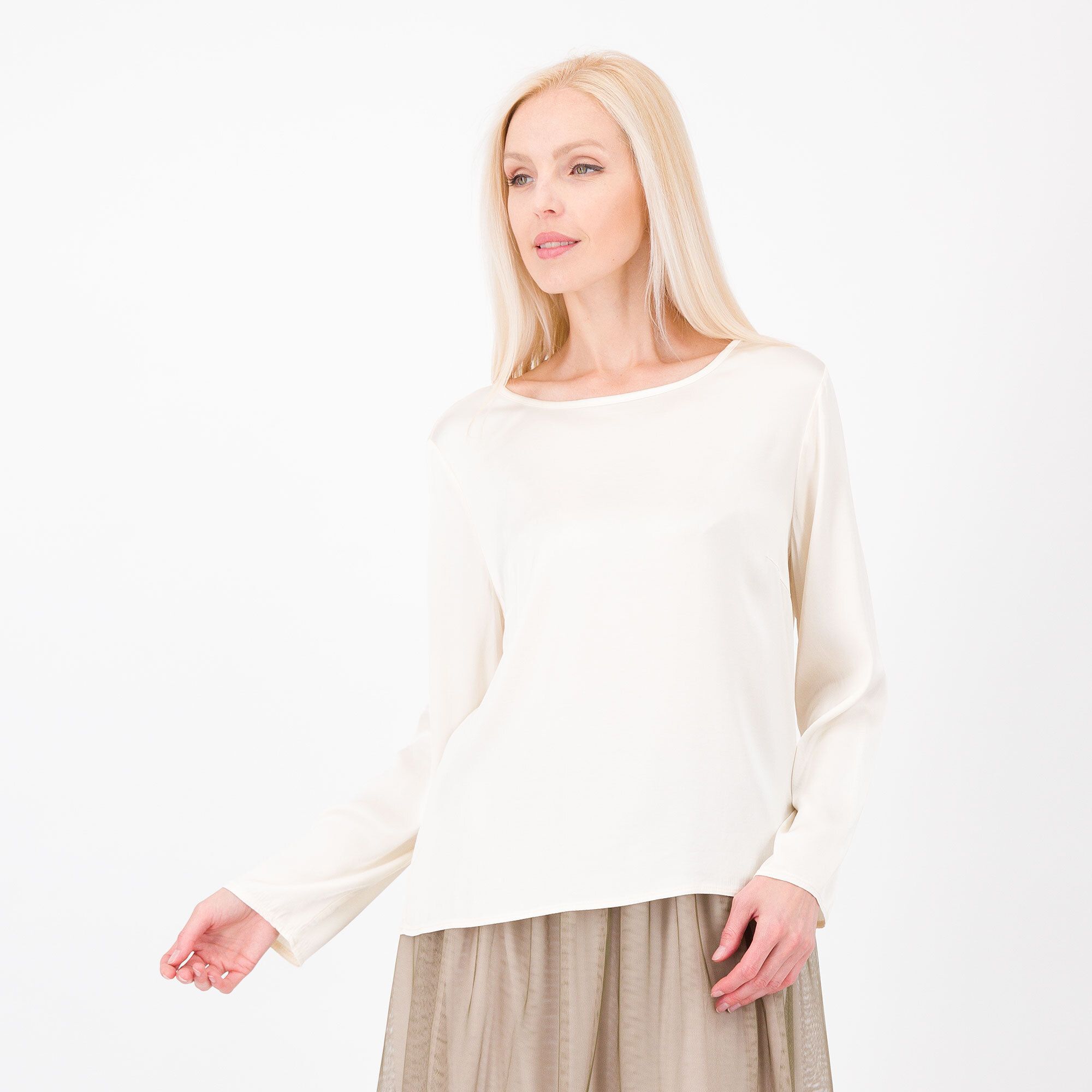 Image of Mood Atelier Blusa in viscosa con seta a manica lunga061