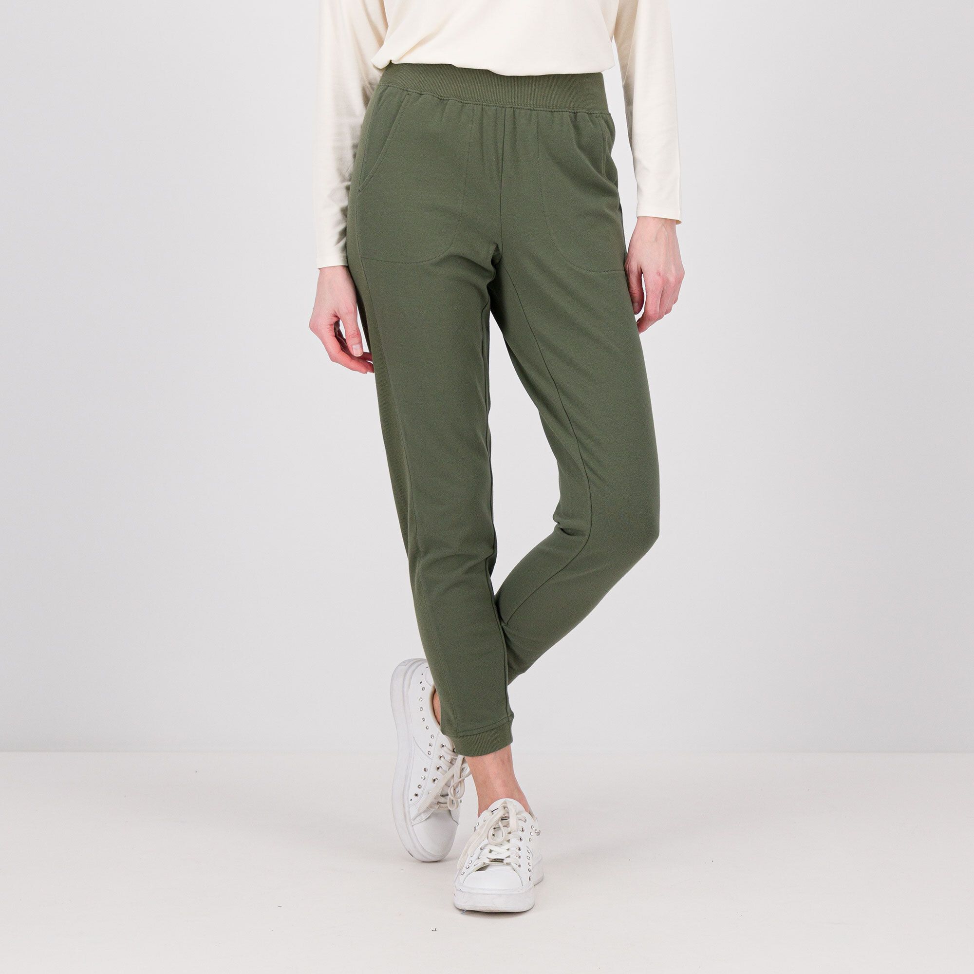 QVC Denim & Co Pantaloni jogger in jersey di cotone