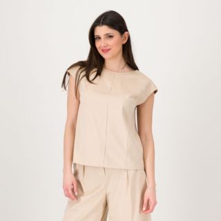 Caterina Lancini
Top in tessuto
effetto scamosciato
con retro in maglia